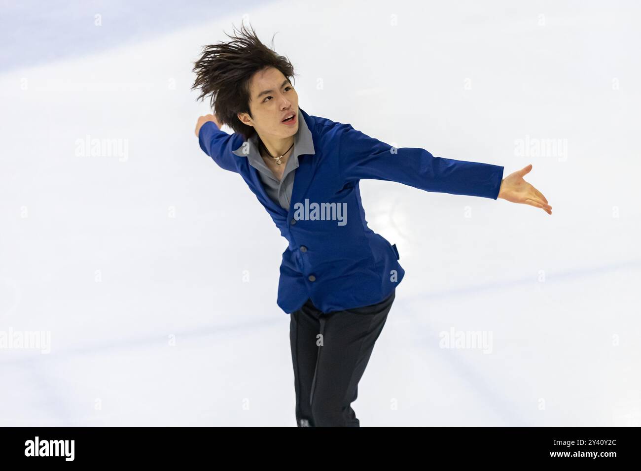 Kao MIURA (JPN) während des Free Skating für Männer am 15. September 2024 im IceLab Bergamo, Italien, während der Challenger Series Lombardia Trophy, Eislaufwettbewerb in Bergamo, Italien, 15. September 2024 Stockfoto