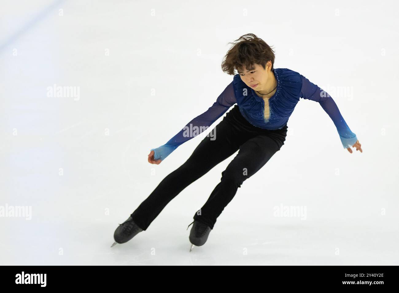 Shun SATO (JPN) während des Free Skating für Männer am 15. September 2024 im IceLab Bergamo, Italien, während der Challenger Series Lombardia Trophy, Eislaufwettbewerb in Bergamo, Italien, 15. September 2024 Stockfoto