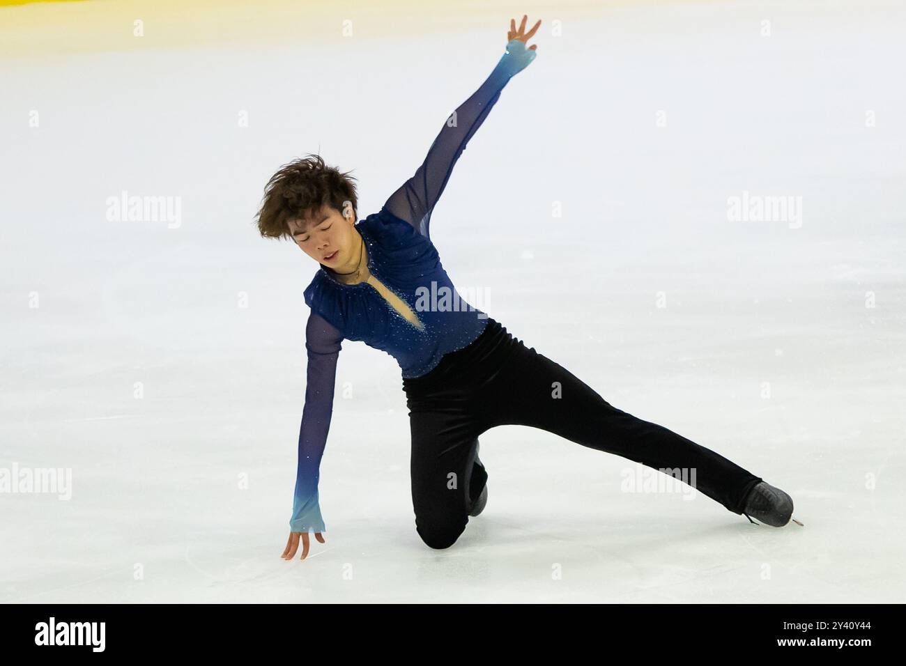 Shun SATO (JPN) während des Free Skating für Männer am 15. September 2024 im IceLab Bergamo, Italien, während der Challenger Series Lombardia Trophy, Eislaufwettbewerb in Bergamo, Italien, 15. September 2024 Stockfoto