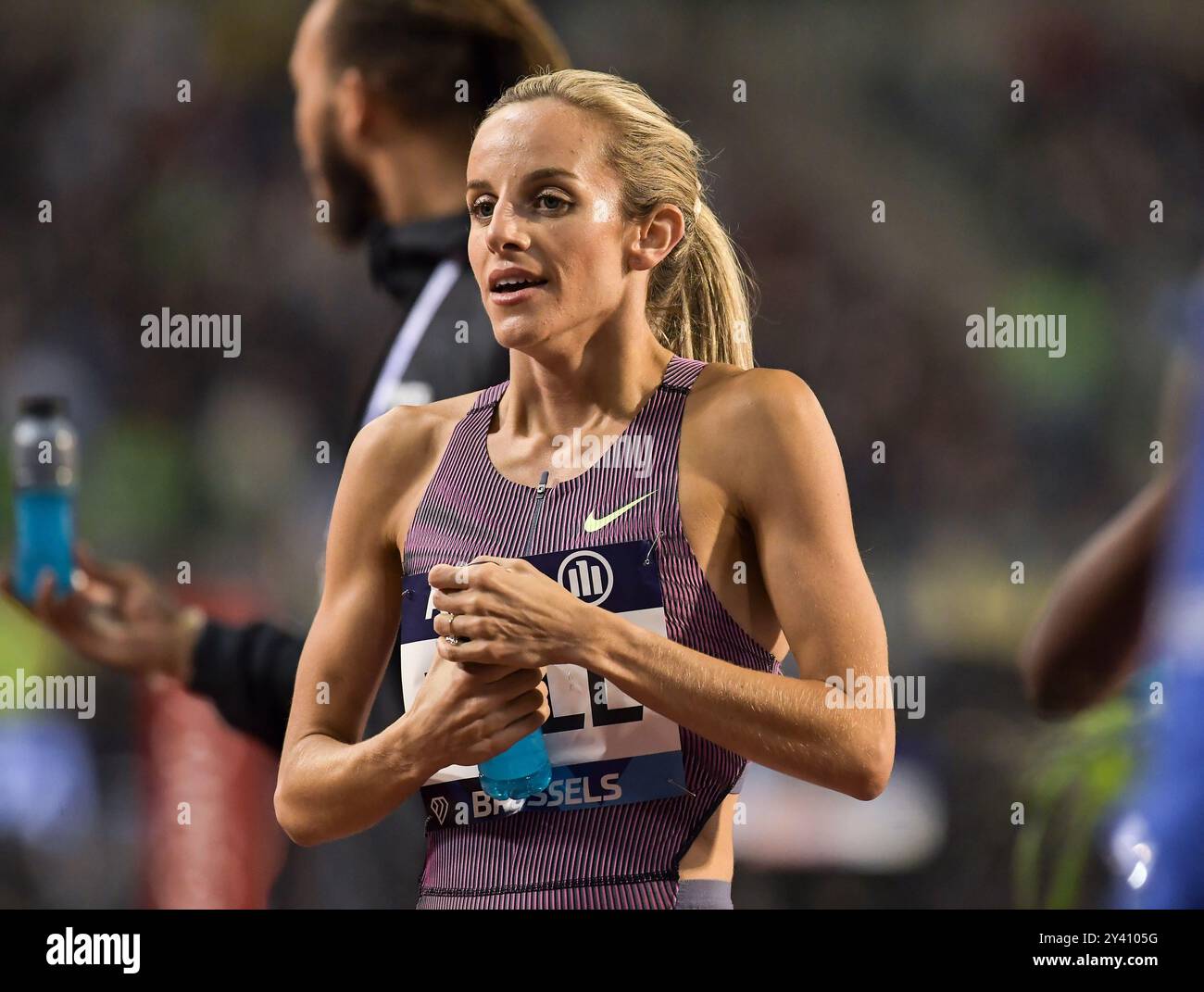 Georgia Bell aus Großbritannien trat in den 1500-m-Rennen der Frauen beim Leichtathletikfinale der Memorial Van Damme Diamond League im King Baudouin Stadium in an Stockfoto