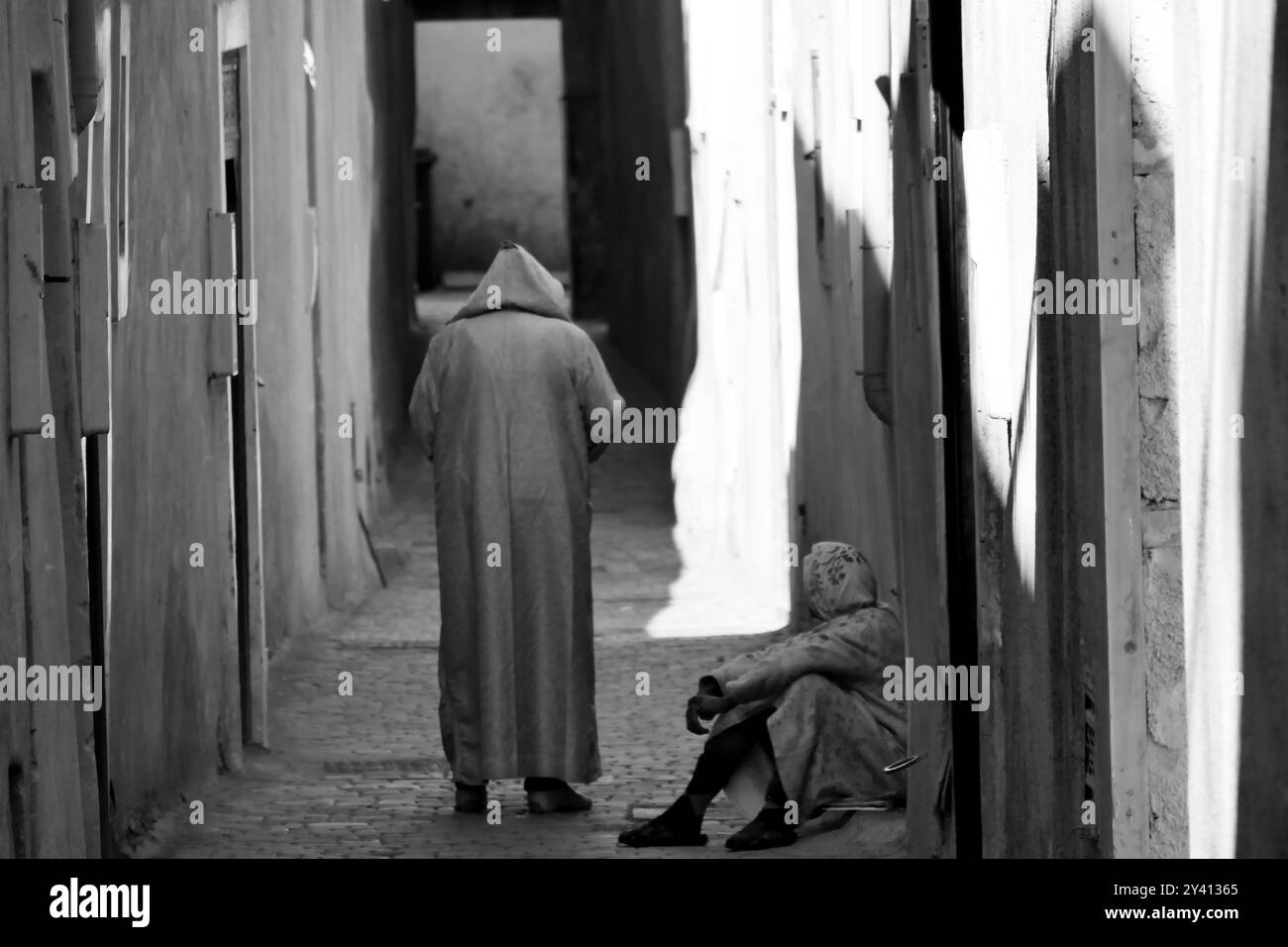 Gassen und Farben des Souk, Gewürze, Lebensmittel, Stoffe, Marrakesch, Kaiserstadt Marokko, Stockfoto