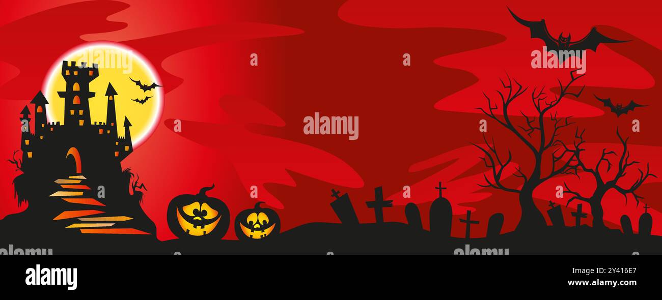 Halloween Banner Vektor Hintergrund mit Platz für Buchstaben Stock Vektor