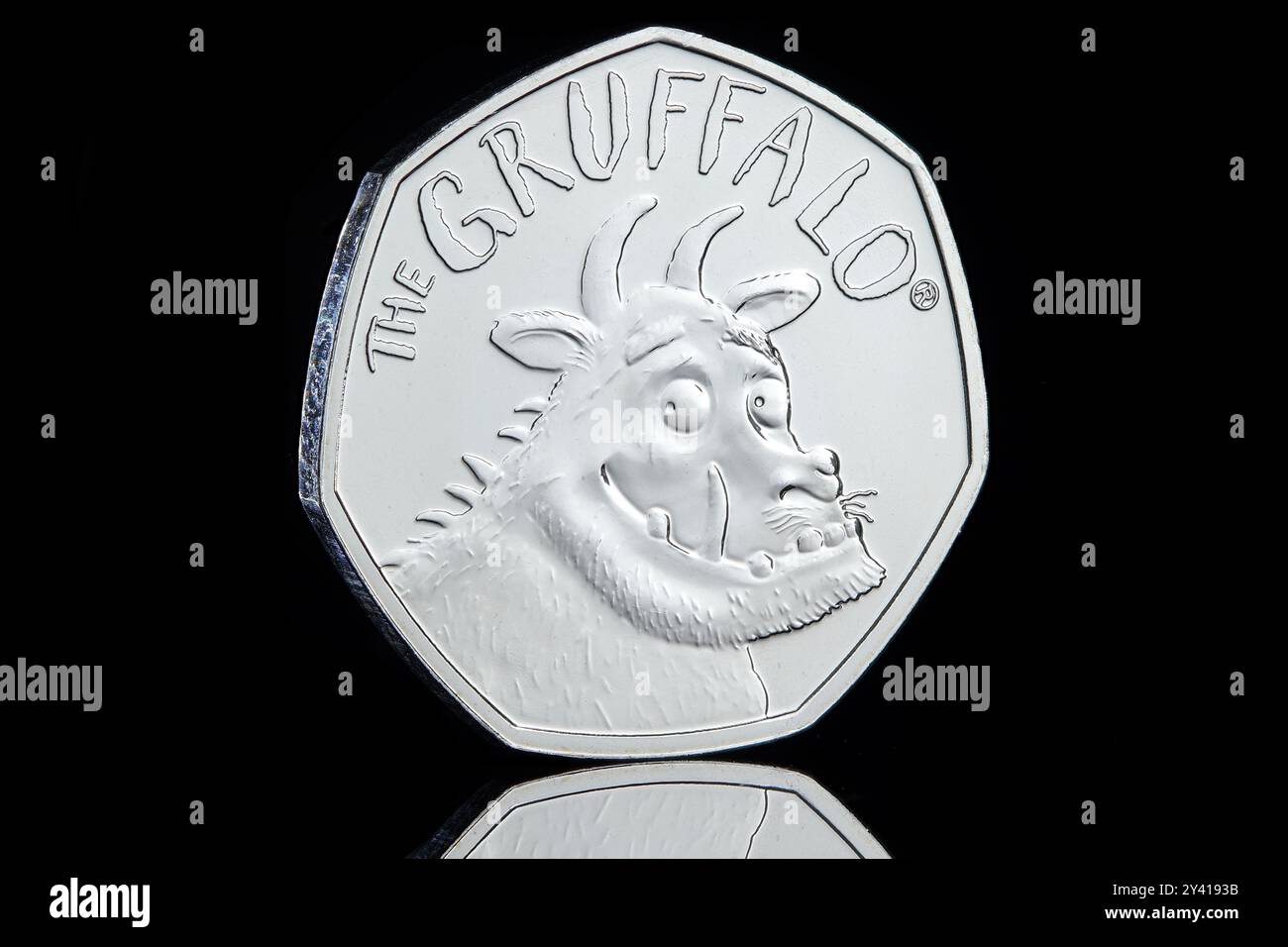 2019 50p-Münze zum 20. Jahrestag des Gruffalo. Stockfoto