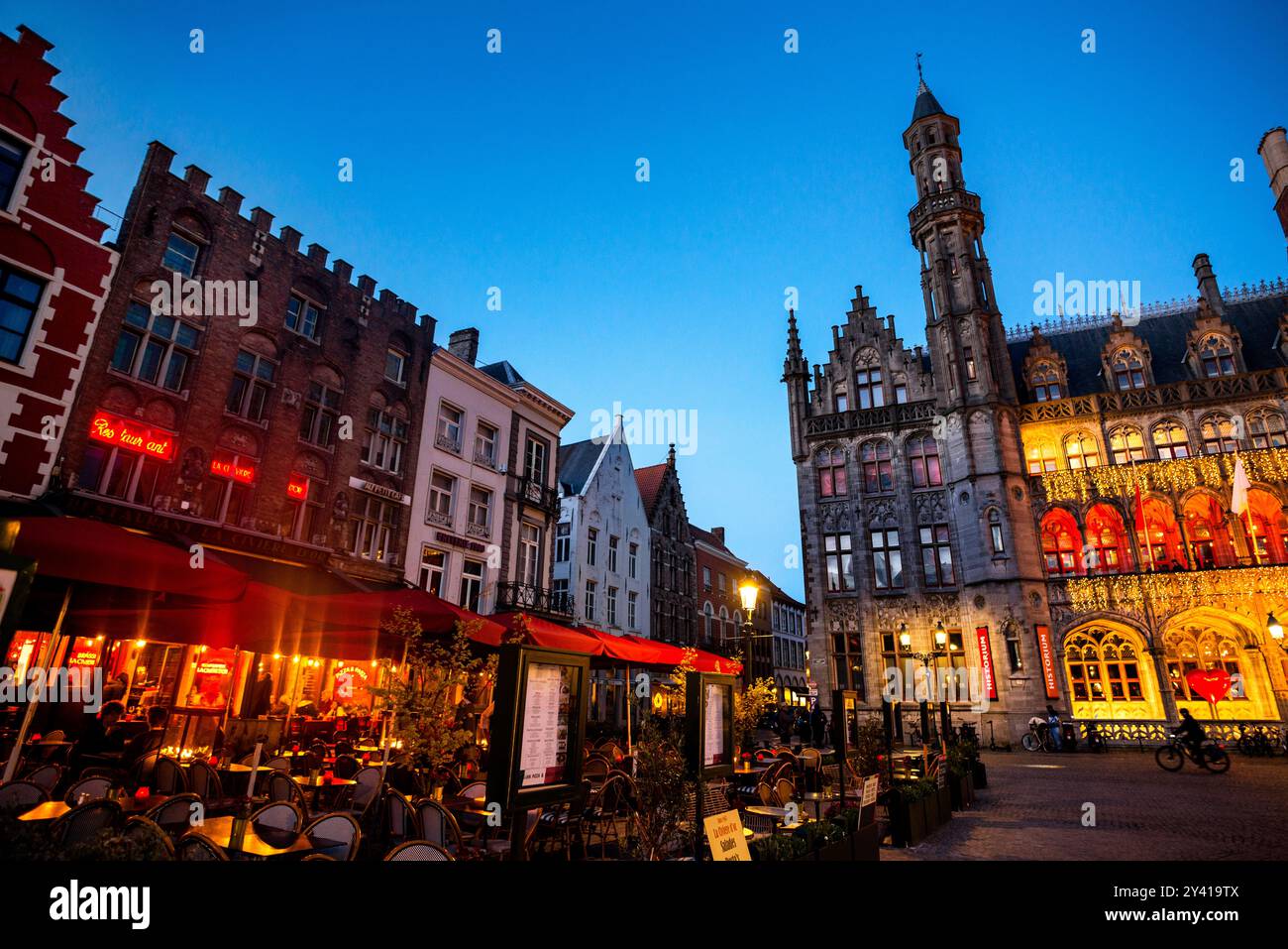 Marktplatz in Brügge, Belgien. Stockfoto