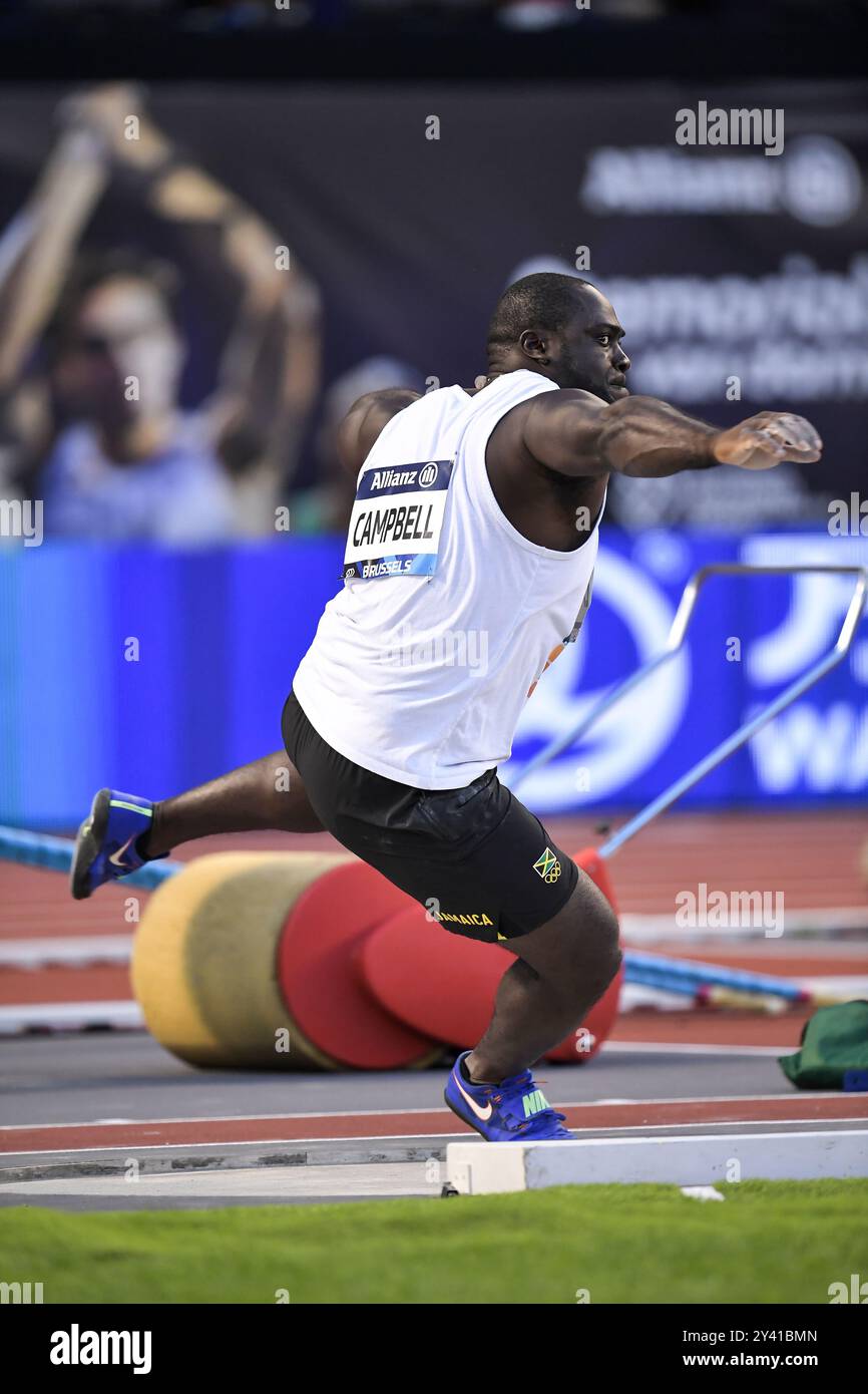 Rajindra Campbell aus Jamaika trat beim Finale der Memorial Van Damme Diamond League im King Baudouin Stadium in an Stockfoto