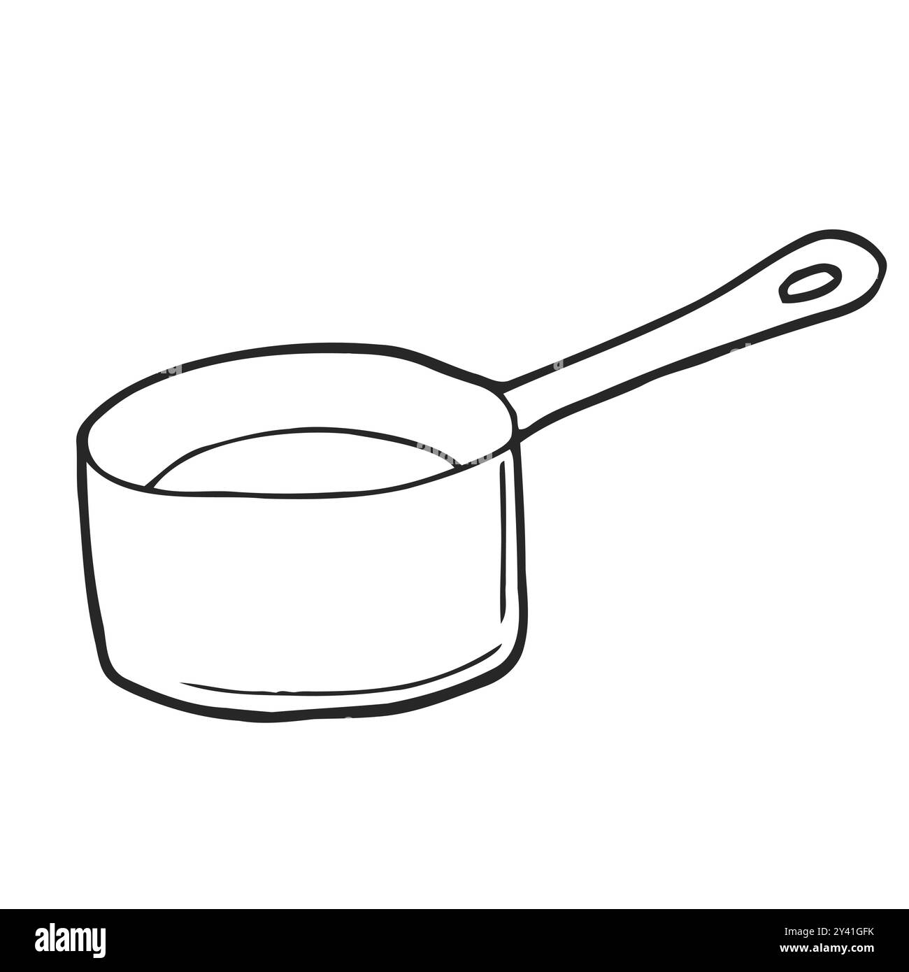 Kritzelt-Kochtopf-Symbol im Vektor. Symbol für handgezeichneten Topf Stock Vektor