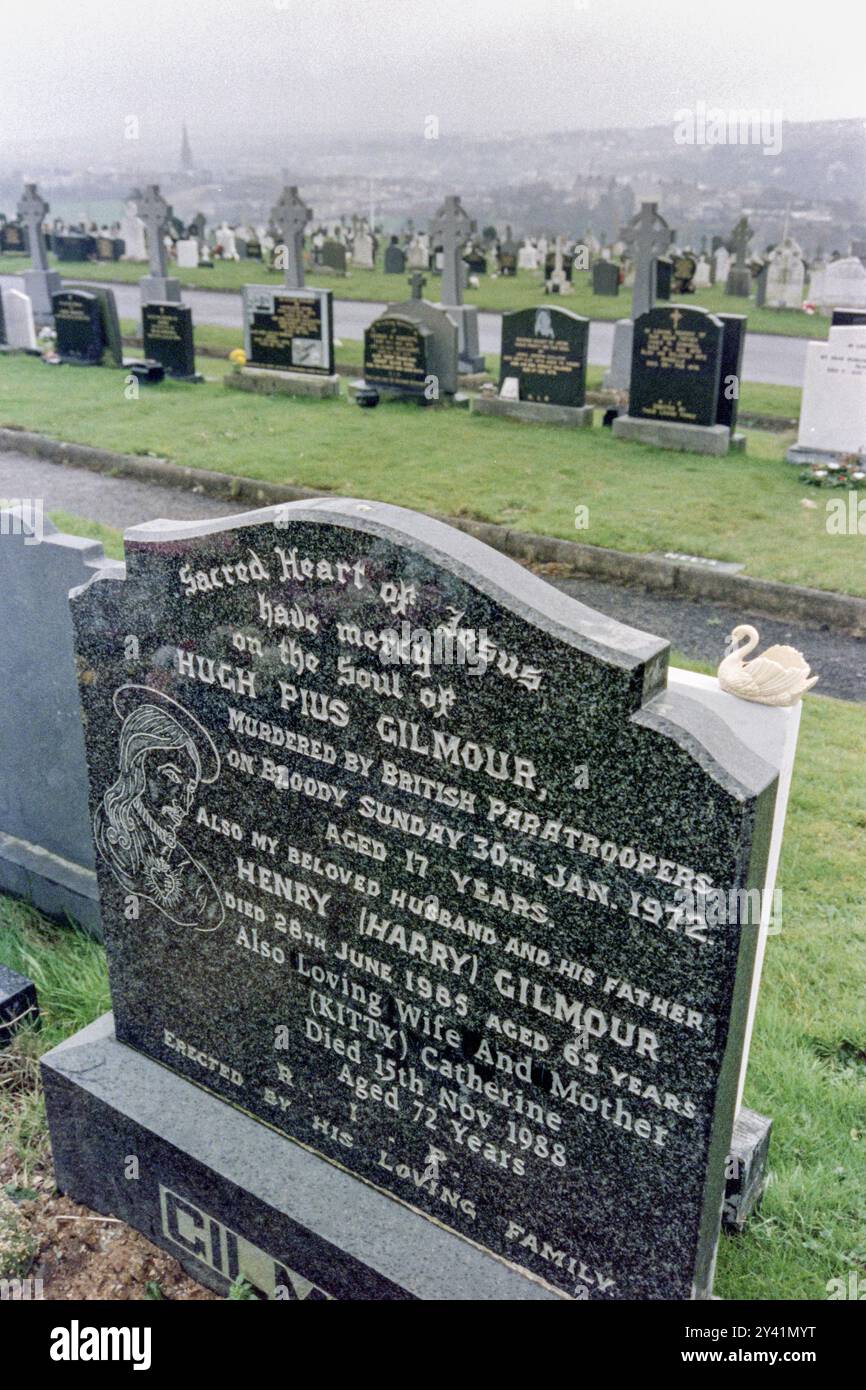 Szenen in der Gegend von Bogside vor dem 20. Jahrestag des Bloody Sunday Massakers am 24. Januar 1992 in Londonderry, Nordirland. Stockfoto