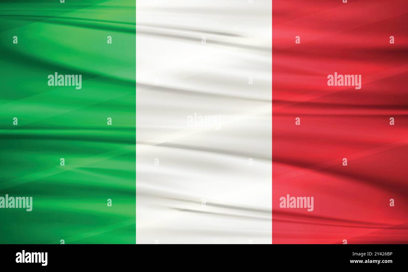 Italien Flag und editierbarer Vektor, Italien Landesflagge Stock Vektor