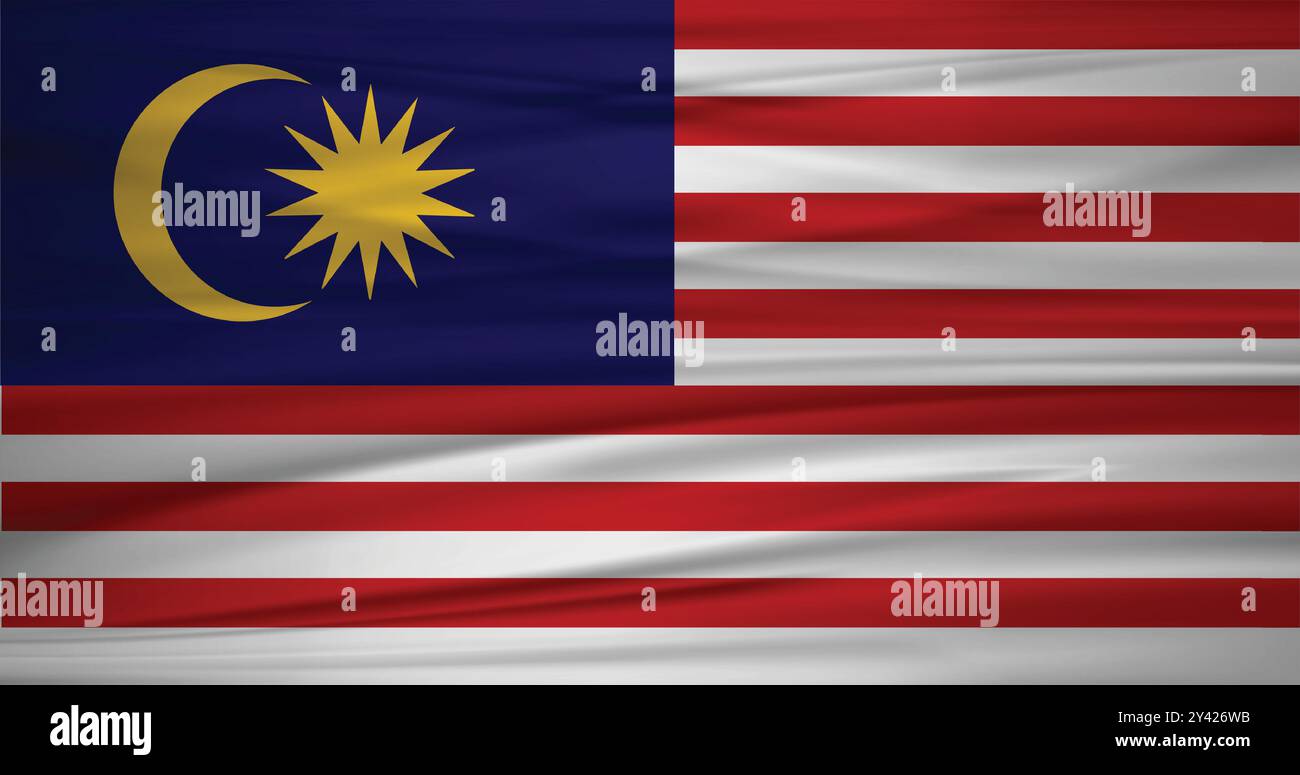 Malaysia Flagge und editierbarer Vektor, Malaysia Landesflagge Stock Vektor