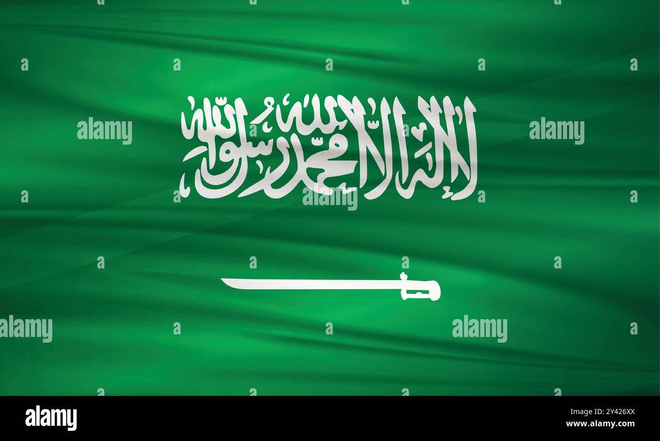 Saudi-Arabien-Flagge und editierbarer Vektor, Saudi-Arabien-Länderflagge Stock Vektor