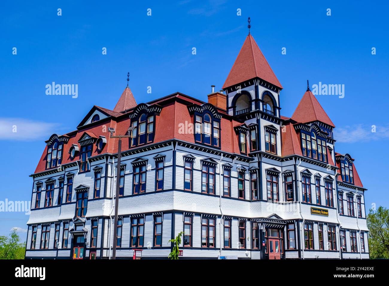 Lunenburg Academy, National Historic Site, historisches Schulgebäude, Architektur des Zweiten Reiches, Nova Scotia, Kanada Stockfoto