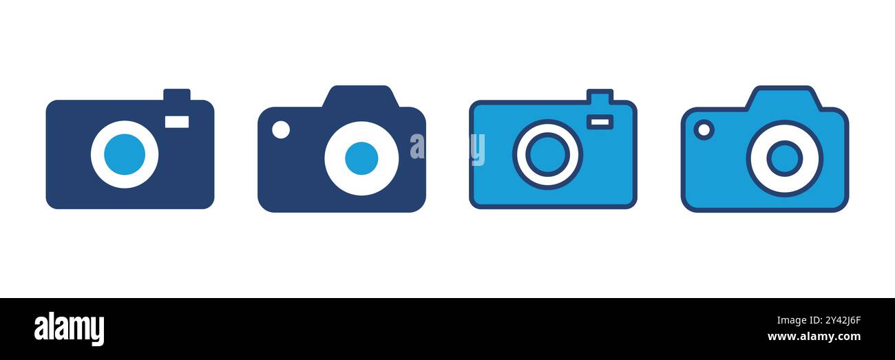 Vektor des Kamerasymbols. Symbol für Fotokamera. Symbol für Kamerafoto. Stock Vektor