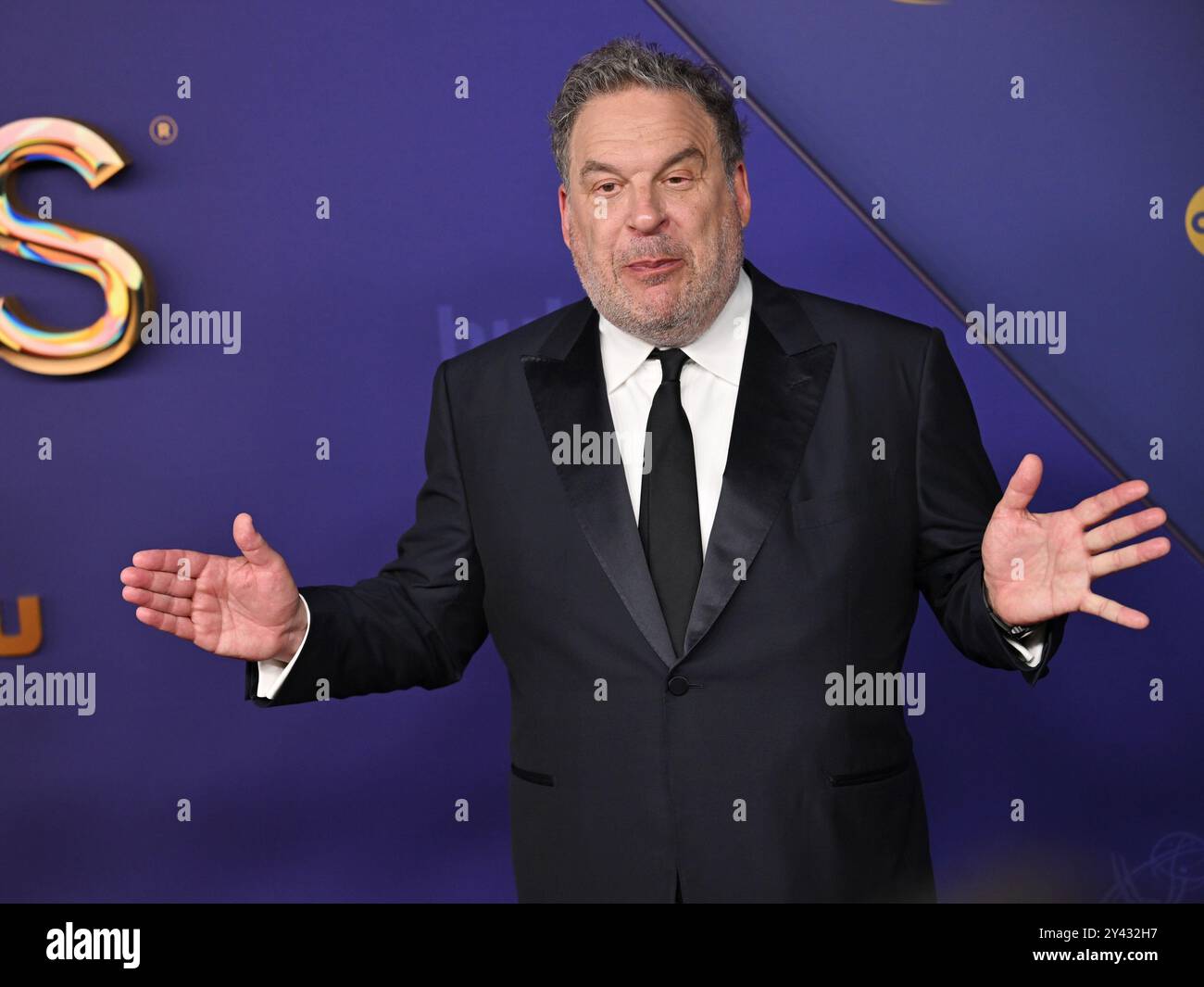 Los Angeles, Usa. September 2024. Jeff Garlin kommt für die 76. Jährlichen Primetime Emmy Awards am Sonntag, den 15. September 2024, im Peacock Theater in Los Angeles an. Foto von Chris Chew. Quelle: UPI/Alamy Live News Stockfoto