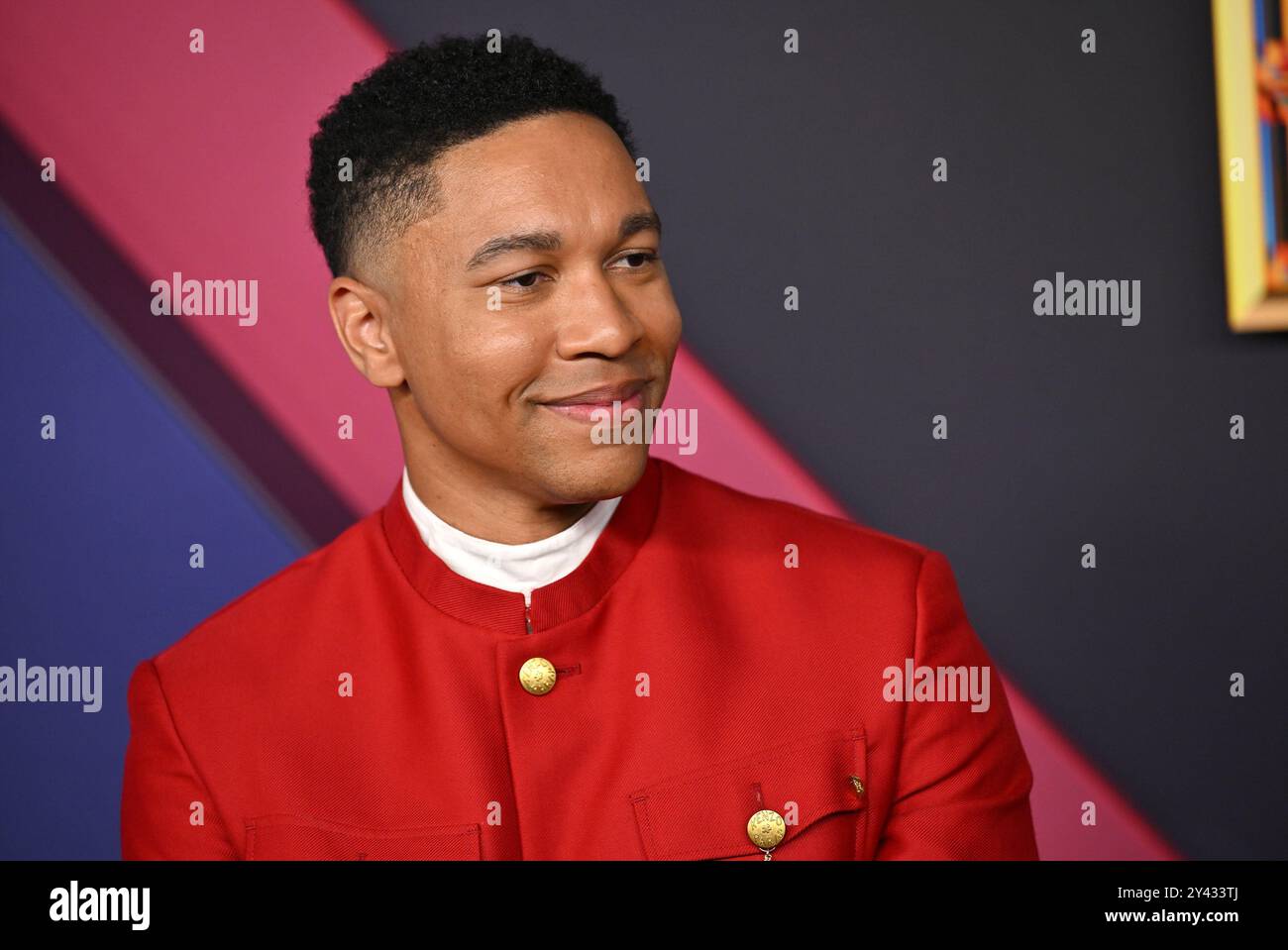 Los Angeles, Usa. September 2024. Aaron Moten kommt für die 76. Jährlichen Primetime Emmy Awards am Sonntag, den 15. September 2024, im Peacock Theater in Los Angeles an. Foto von Chris Chew. Quelle: UPI/Alamy Live News Stockfoto