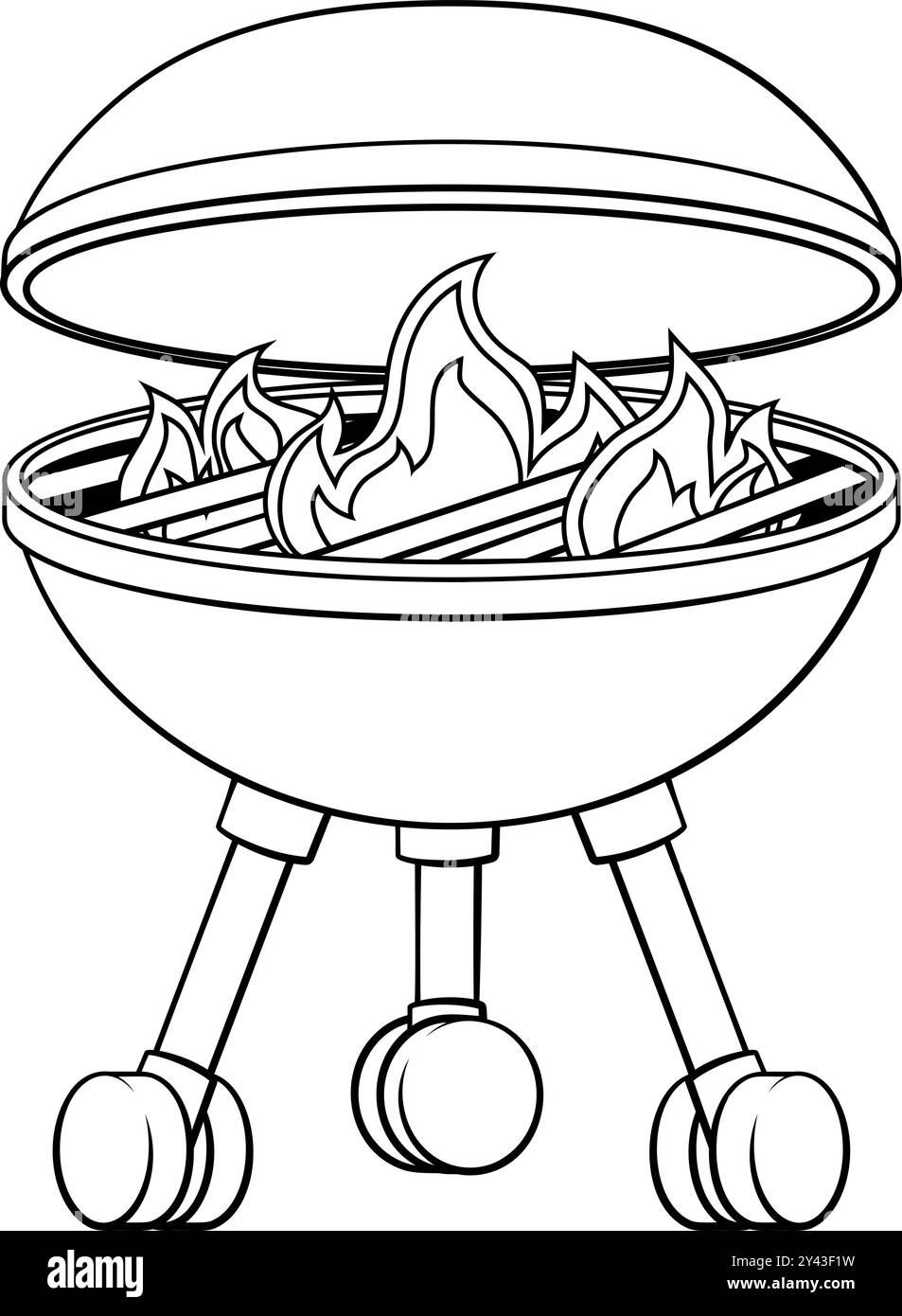 Barbecue BBQ Cartoon Icon Illustration Stock Vektor