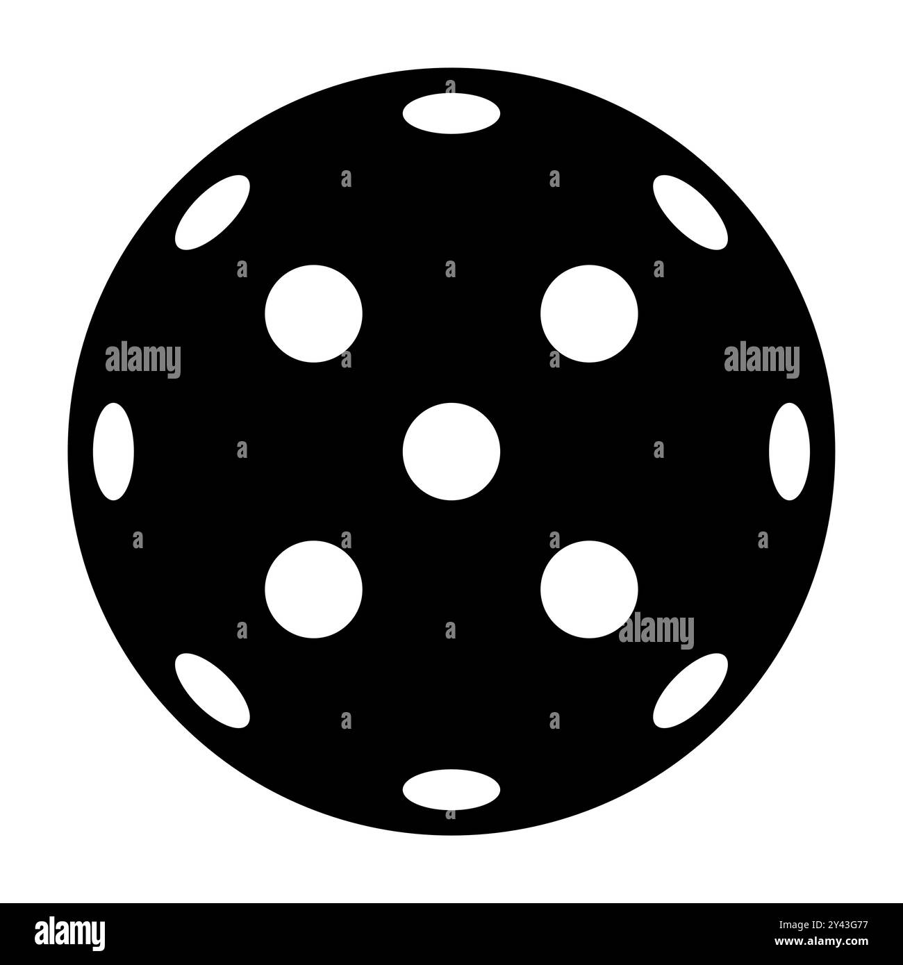 Pickleball-Schlägersport, Indoor-Ball-Paddel-Symbol, Web-Flat-Symbol-Vektordarstellung. Stock Vektor