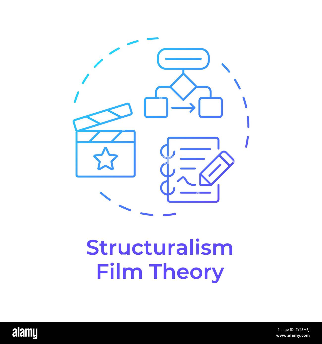 Strukturalismus Filmtheorie Mehrfarbiges Konzeptsymbol Stock Vektor