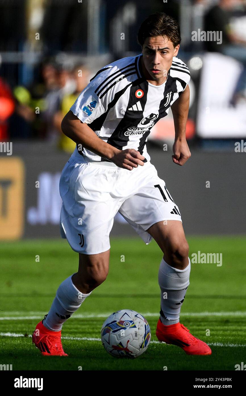 Kenan Yildiz vom Juventus FC in Aktion während des Fußballspiels der Serie A zwischen Empoli FC und Juventus FC im Carlo Castellani Stadion in Empoli (Italien) am 14. September 2024. Stockfoto