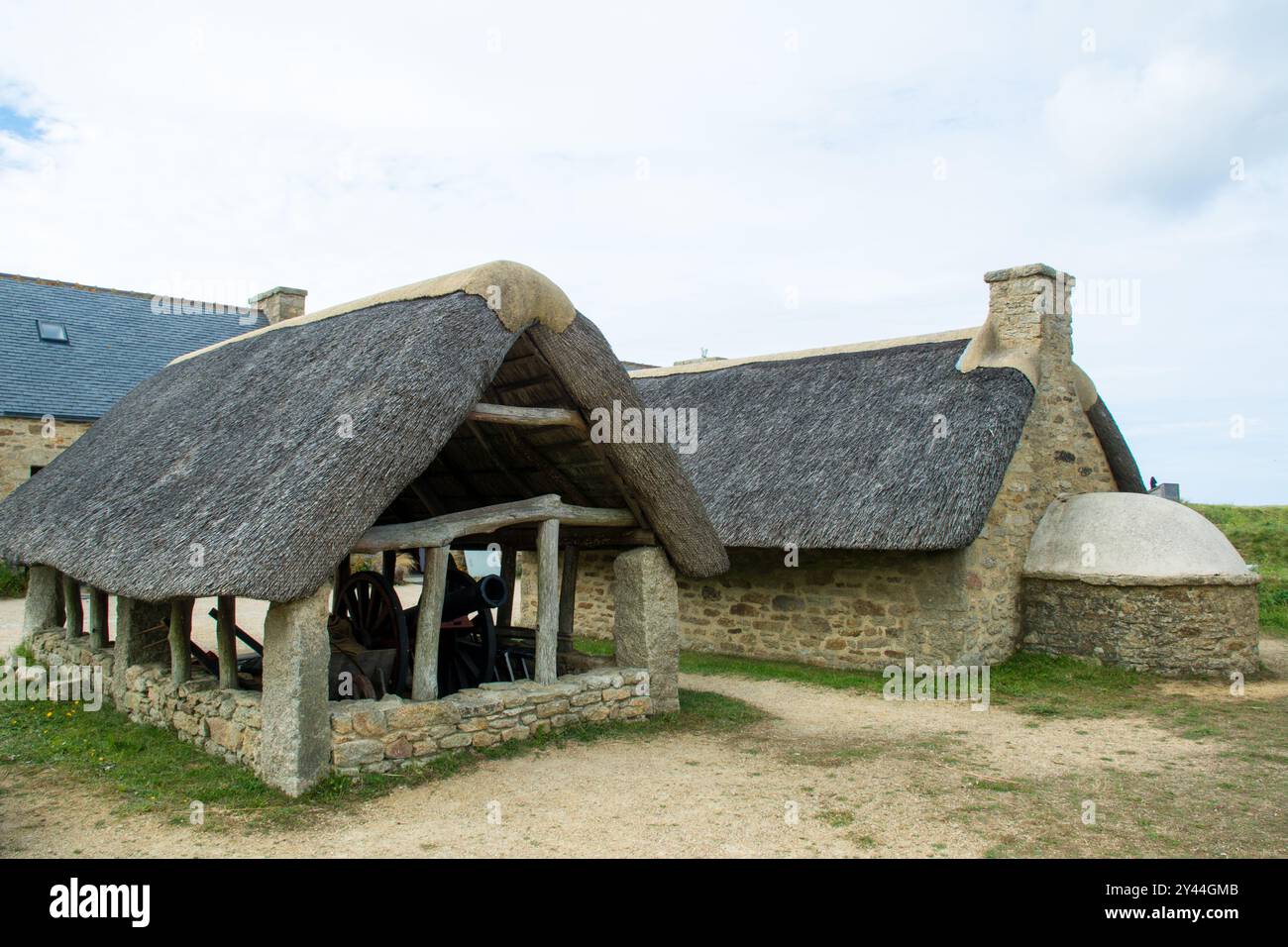 Das malerische Dorf Menehan, Bretagne, Frankreich Stockfoto