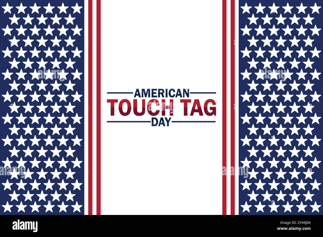 American Touch Tag Tag Vektor Illustration. Urlaubskonzept. Vorlage für Hintergrund, Banner, Karte, Poster mit Textbeschriftung. Stock Vektor