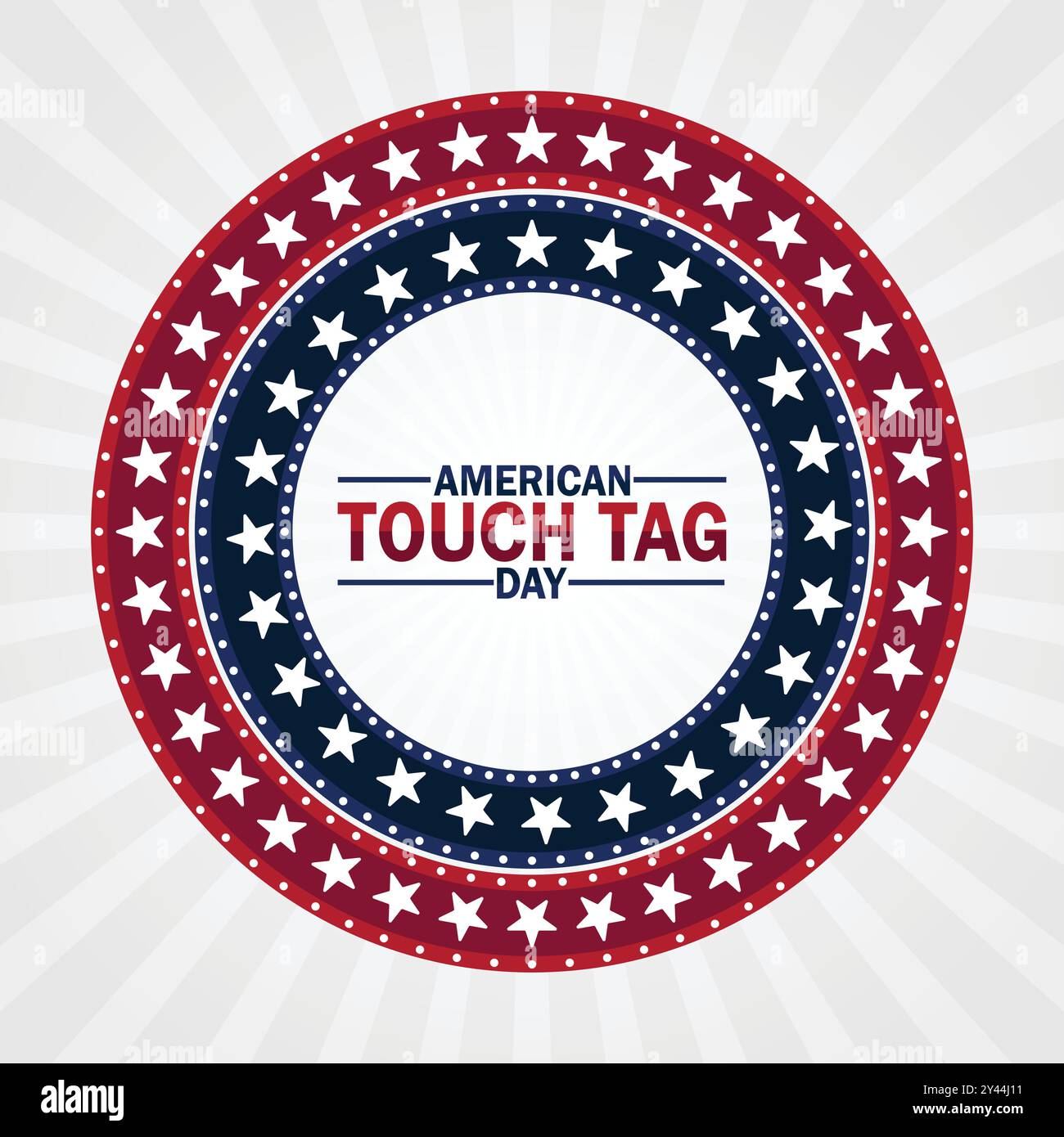 American Touch Tag Tag. Urlaubskonzept. Vorlage für Hintergrund, Banner, Karte, Poster mit Textbeschriftung. Vektorabbildung Stock Vektor