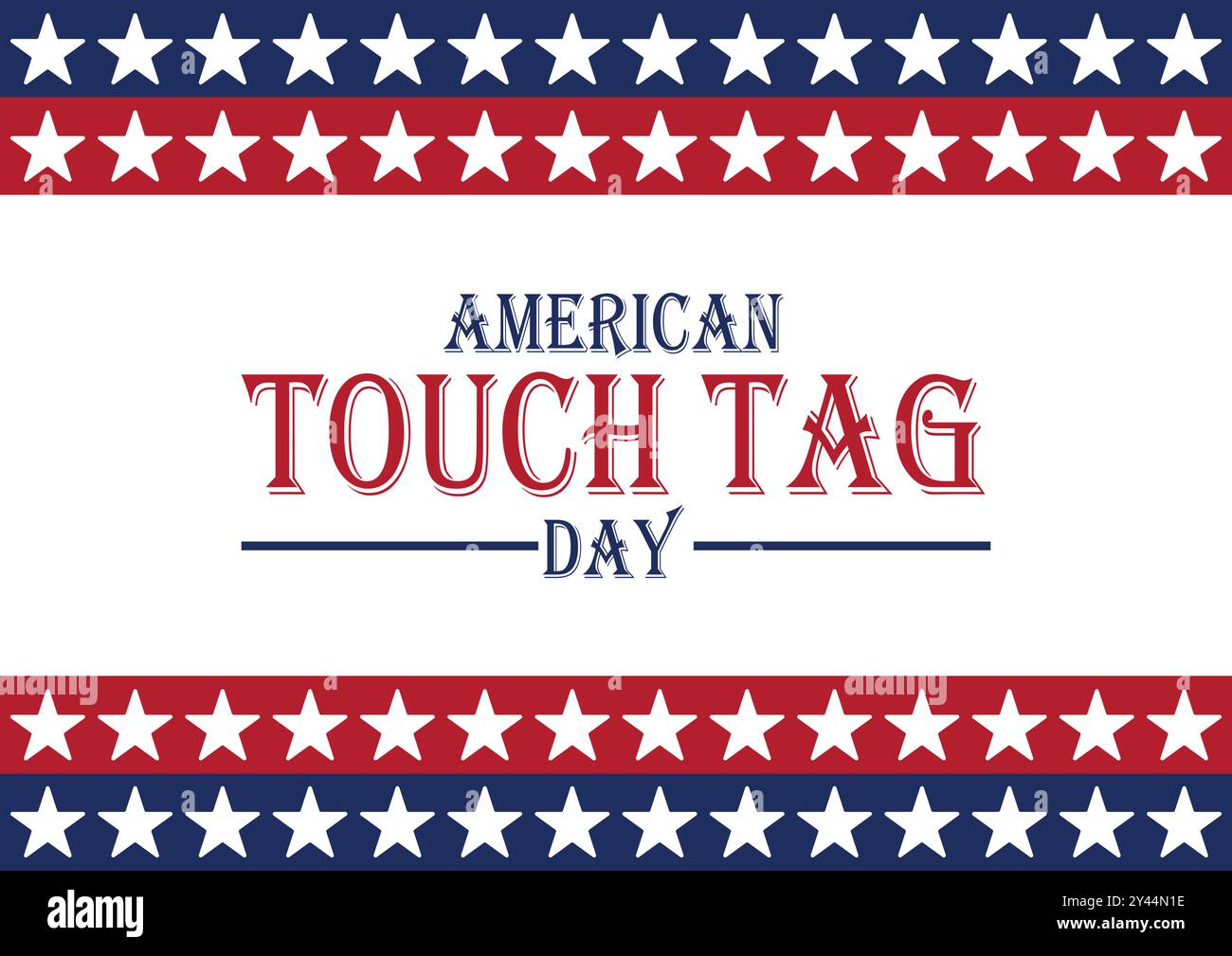 American Touch Tag Tag. Geeignet für Grußkarten, Poster und Banner. Vektorabbildung. Stock Vektor