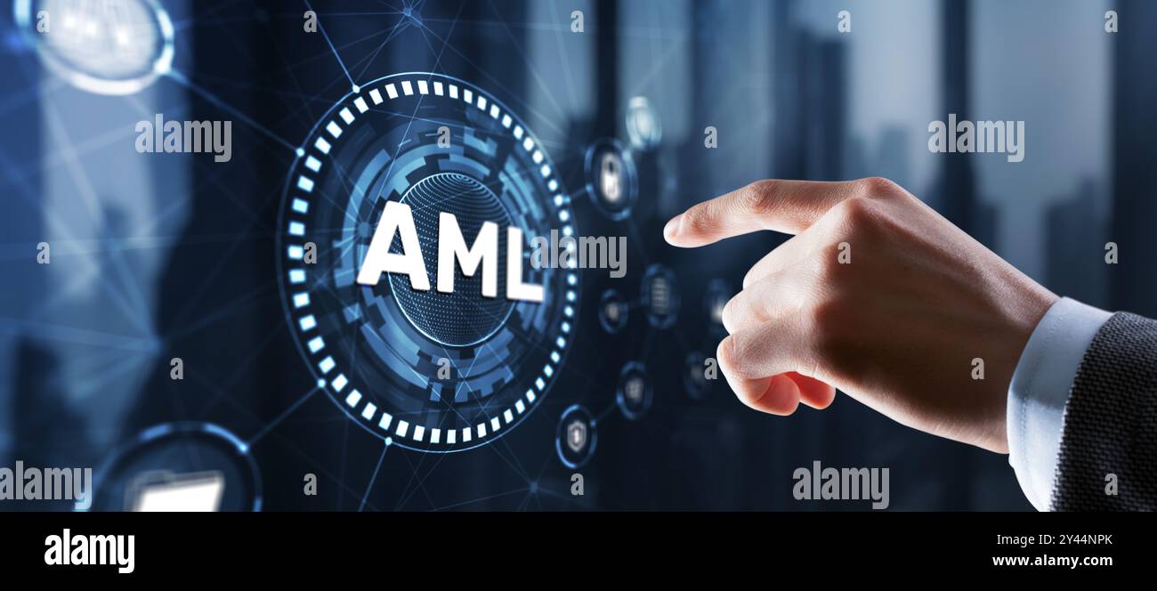 AML Anti Money Laundering Financial Bank Business Technology Concept. Stockfoto