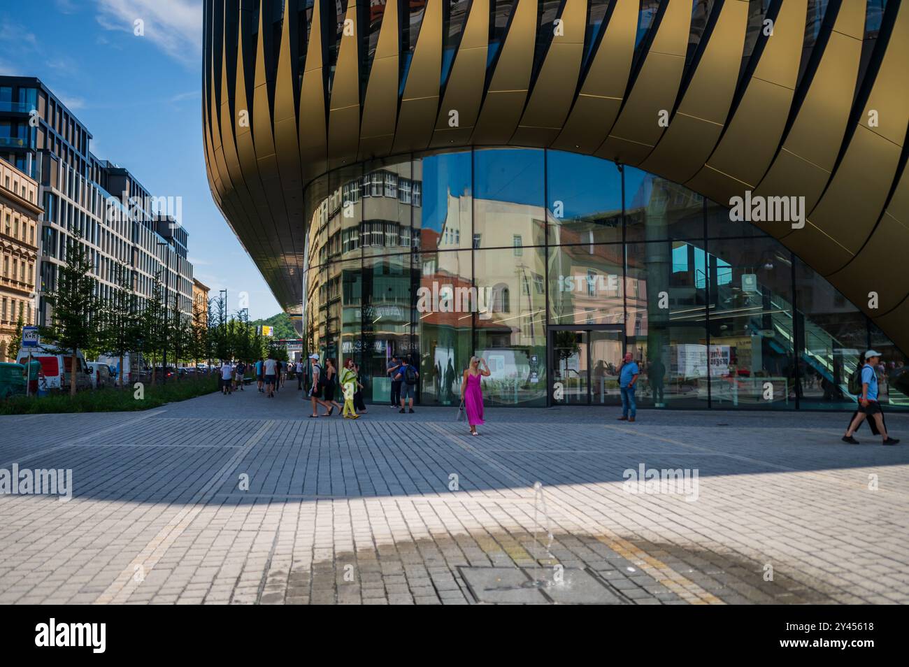 Masaryčka Gebäude von Zaha Hadid Architects in Prag Stockfoto