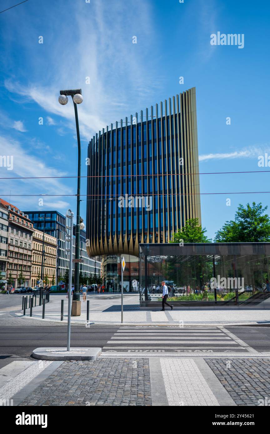 Masaryčka Gebäude von Zaha Hadid Architects in Prag Stockfoto
