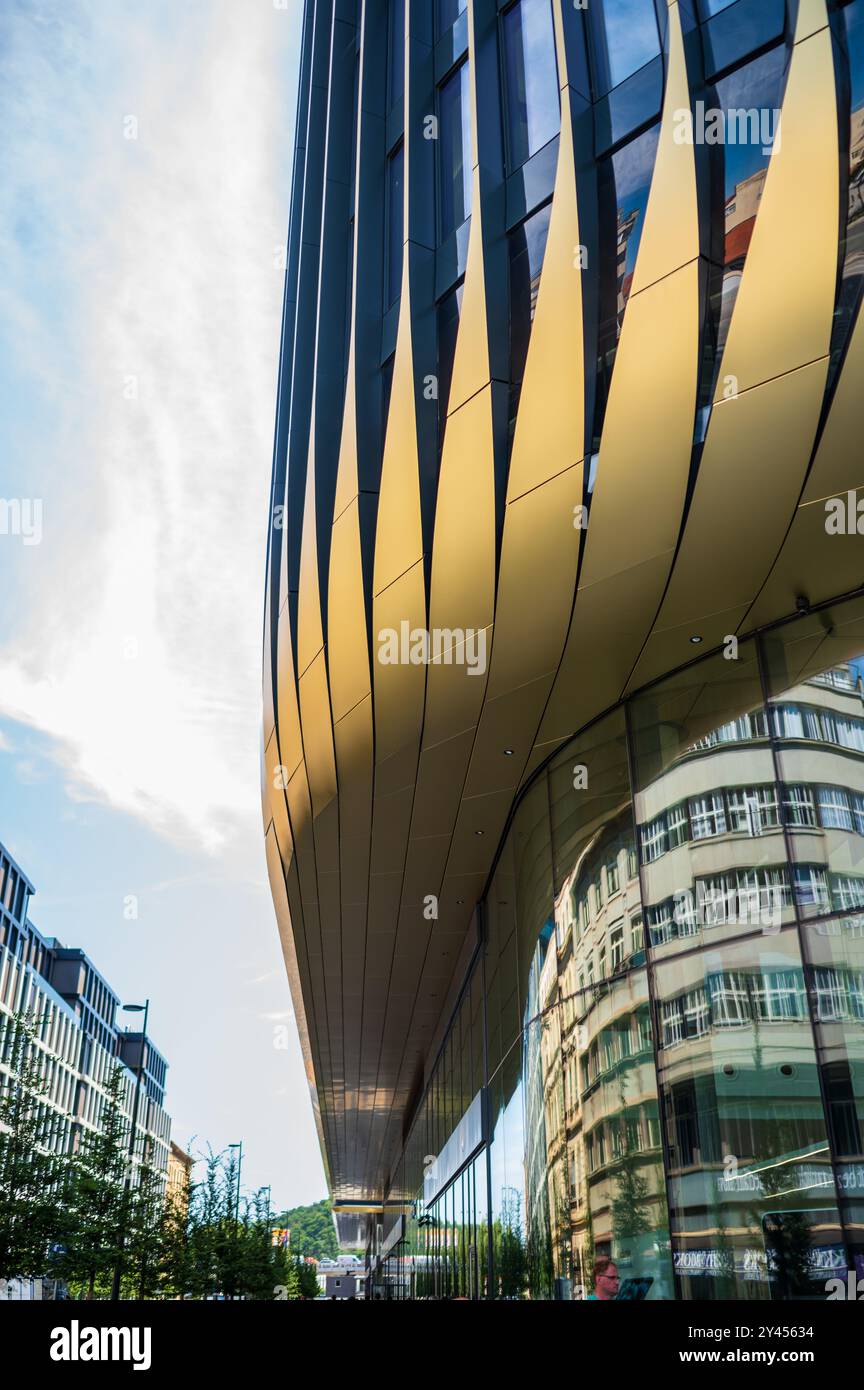 Masaryčka Gebäude von Zaha Hadid Architects in Prag Stockfoto