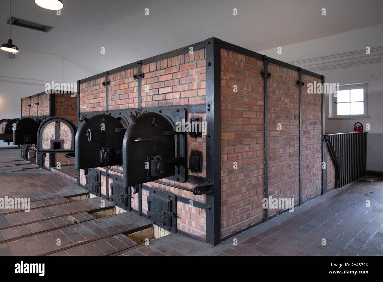 Verbrennungsanlage der Firma Topf und Söhne in den Krematorien des Konzentrationslagers Buchenwald, um in kurzer Zeit eine große Anzahl von Leichen zu verbrennen Stockfoto