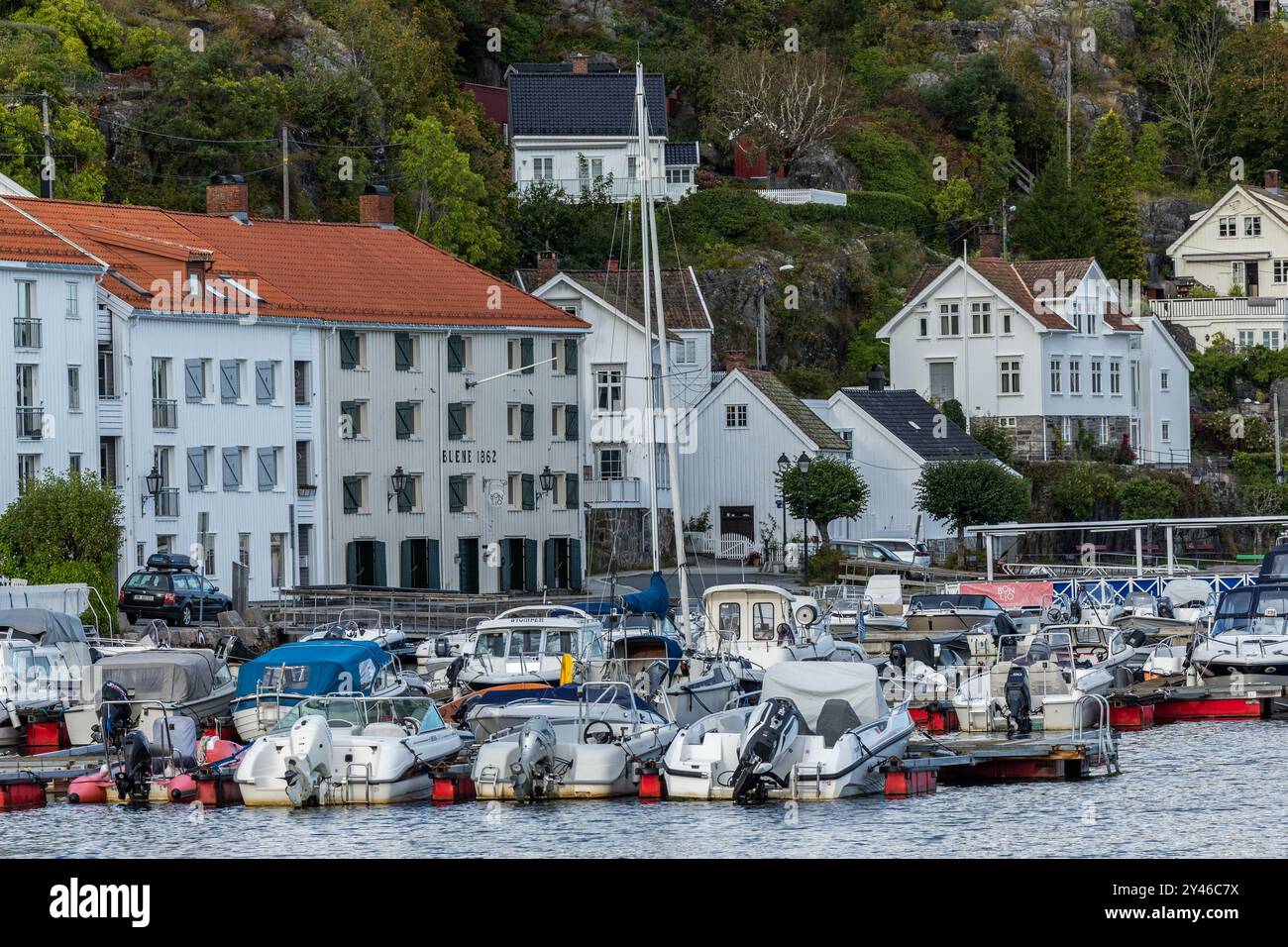 Risor, Norwegen. September 2024. Ein Blick auf Risor, Norwegen, am 12 ...