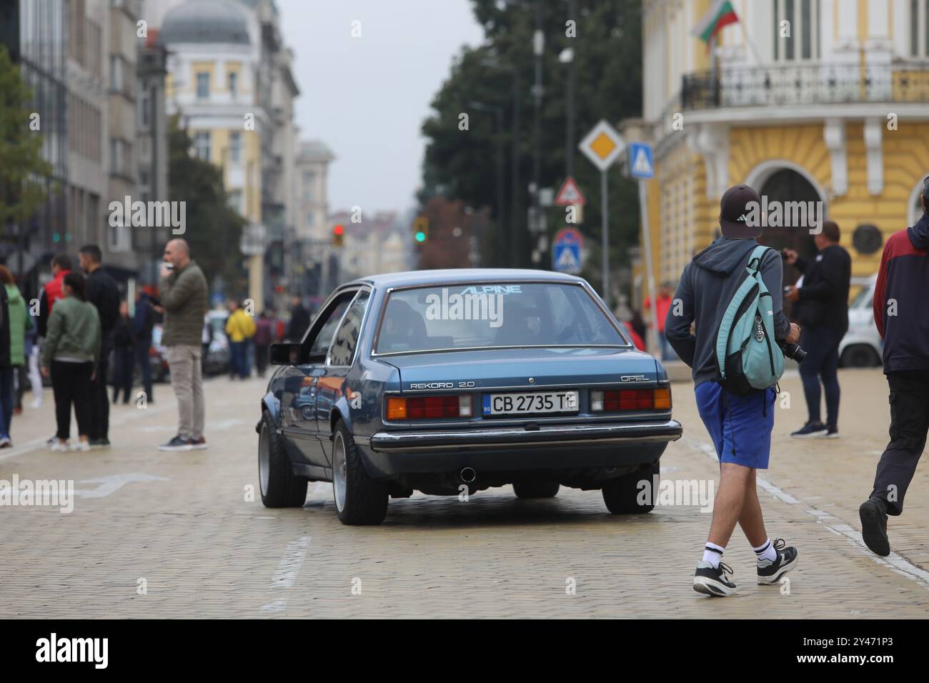 Herbstsalon im Retro-Stil im Zentrum der Hauptstadt Bulgariens, Sofia Stockfoto