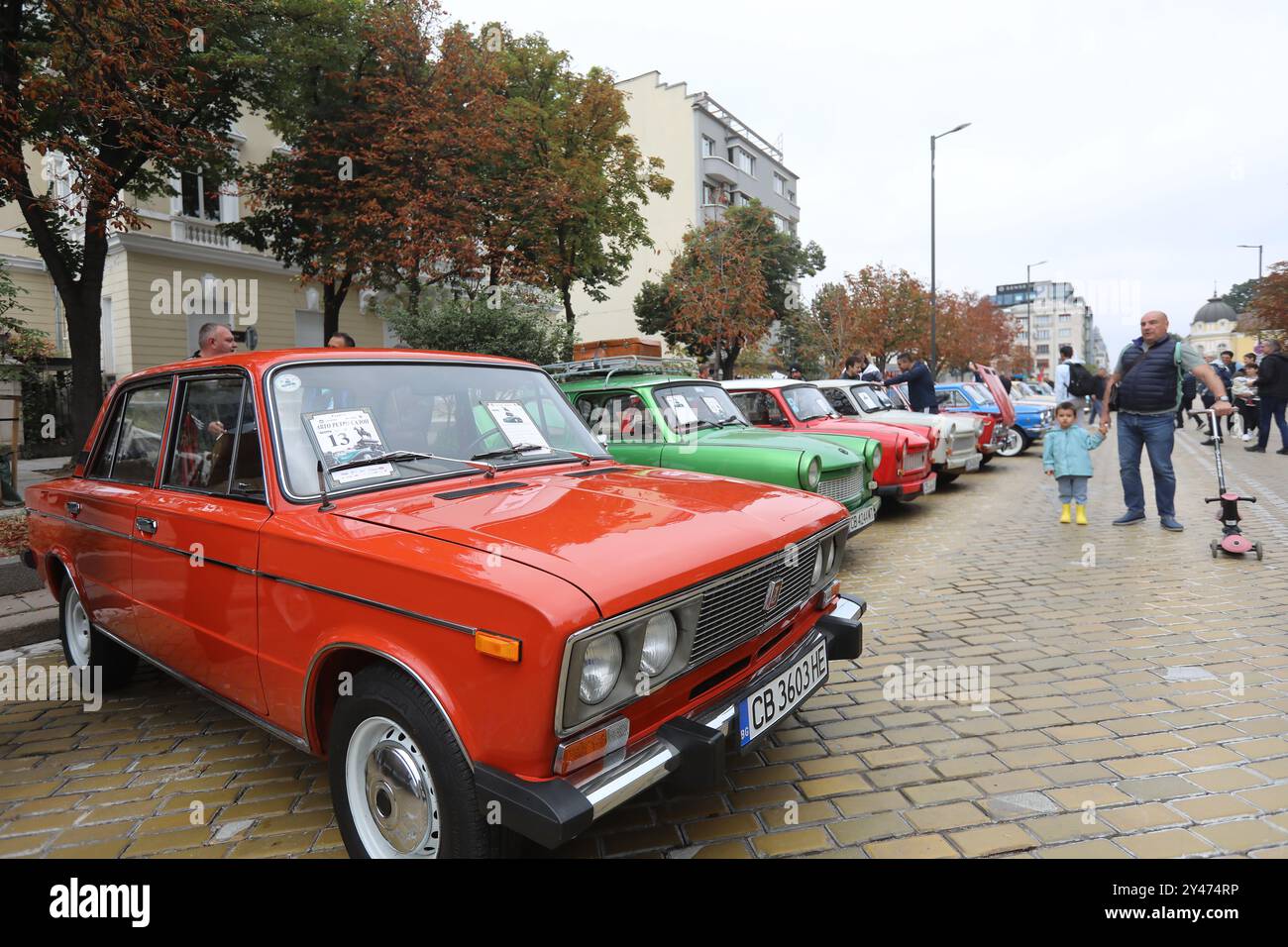 Herbstsalon im Retro-Stil im Zentrum der Hauptstadt Bulgariens, Sofia Stockfoto