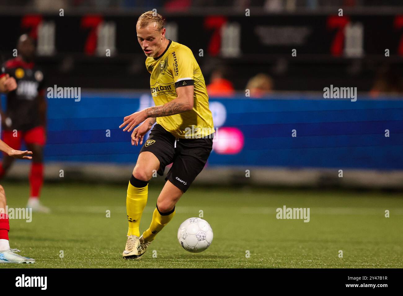 Rotterdam, Niederlande. September 2024. ROTTERDAM, NIEDERLANDE - 16. SEPTEMBER: Max de Waal vom VVV Venlo im Kampf gegen das niederländische Keuken Kampioen Divisie-Spiel zwischen Excelsior Rotterdam und VVV Venlo im Van Donge & de Roo Stadion am 16. September 2024 in Rotterdam, Niederlande. (Foto von Hans van der Valk/Orange Pictures) Credit: Orange Pics BV/Alamy Live News Stockfoto