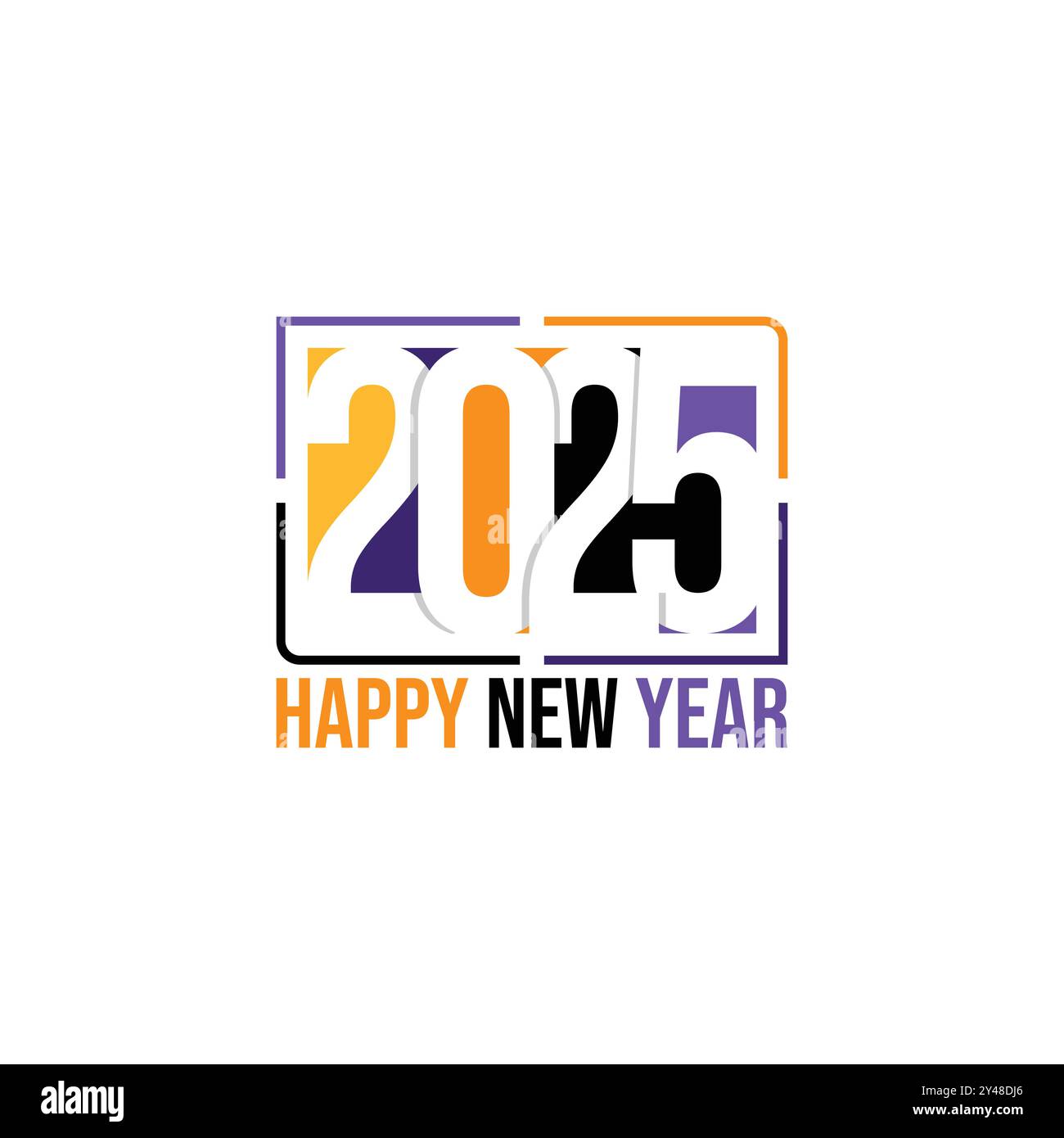 Glückliches neues Jahr 2025 Begrüßungsvektor. Happy New Year 2025 Hintergrundvektorbild Stock Vektor