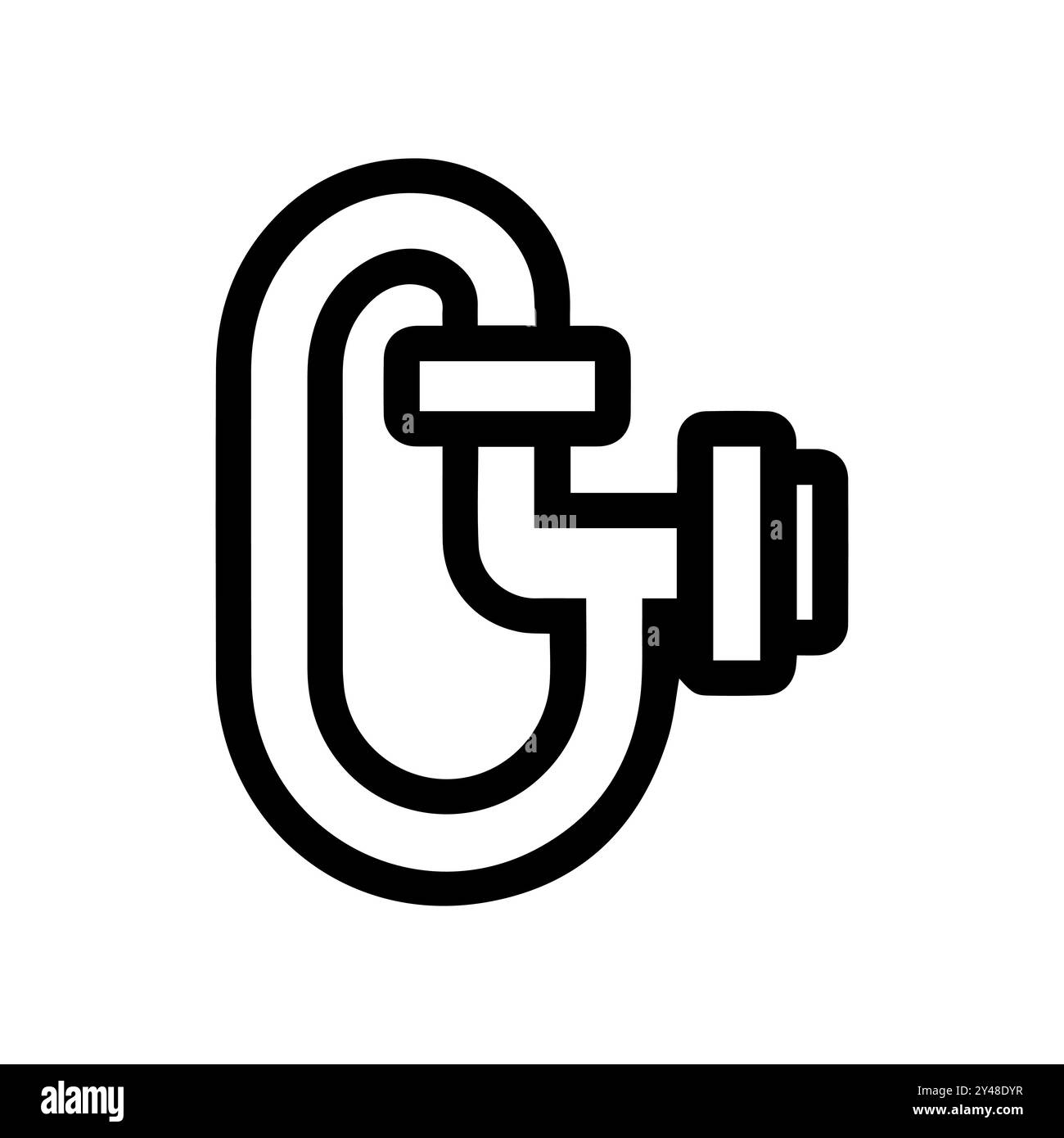 Pipe-Symbol oder modernes Liniensymbol. Vektorgrafik und Ikonendesign mit auffälligen Konturen. Schwarz-weiß Pixel Perfect minimalistisches Symbol isoliert weiß b Stock Vektor