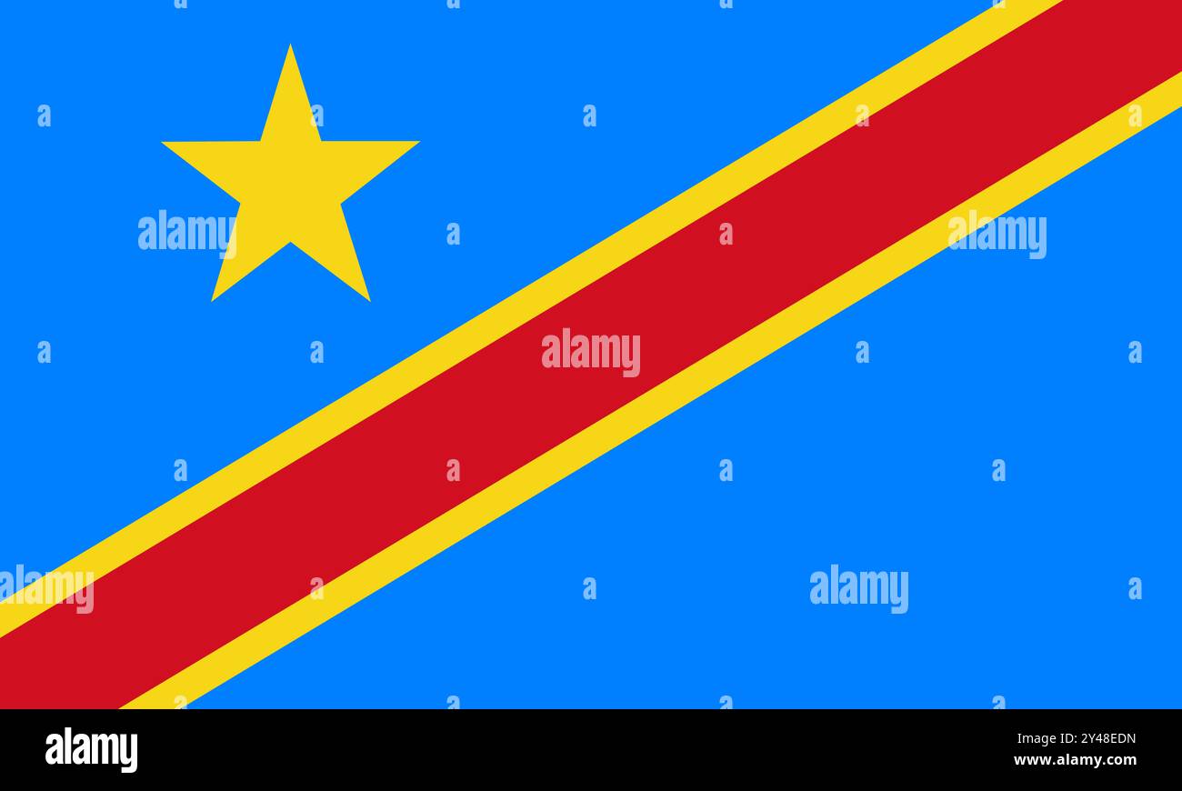 Demokratische Republik Kongo Flagge nationales Materialdesign Stock Vektor