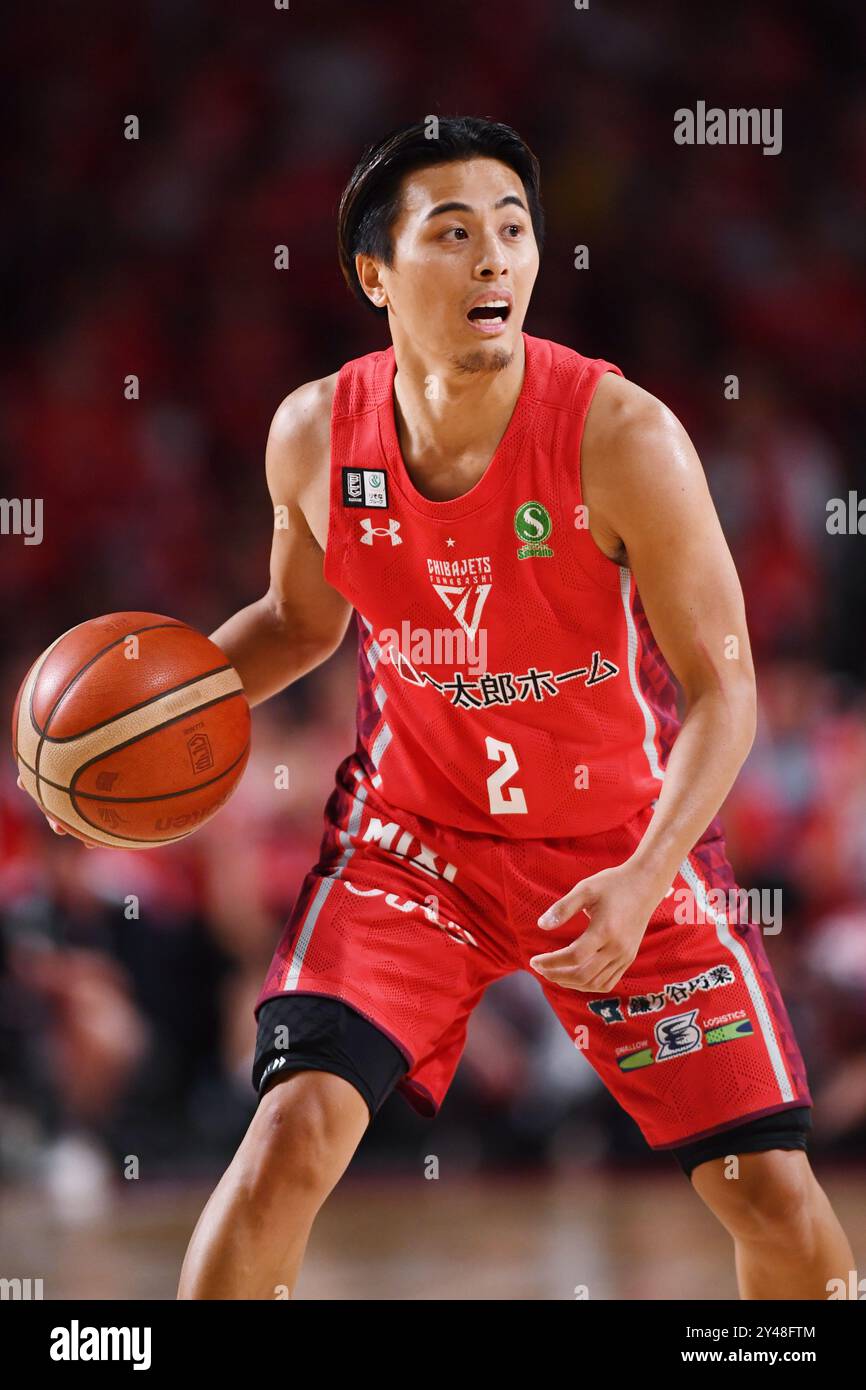 Chiba, Japan. September 2024. Yuki Togashi (Jets) Basketball : HOTEL FLORA VORSAISON SPIEL 2024 zwischen Chiba Jets Funabashi - Sunrockers Shibuya in der Lala Arena TOKYO-BAY in Chiba, Japan . Quelle: Itaru Chiba/AFLO/Alamy Live News Stockfoto