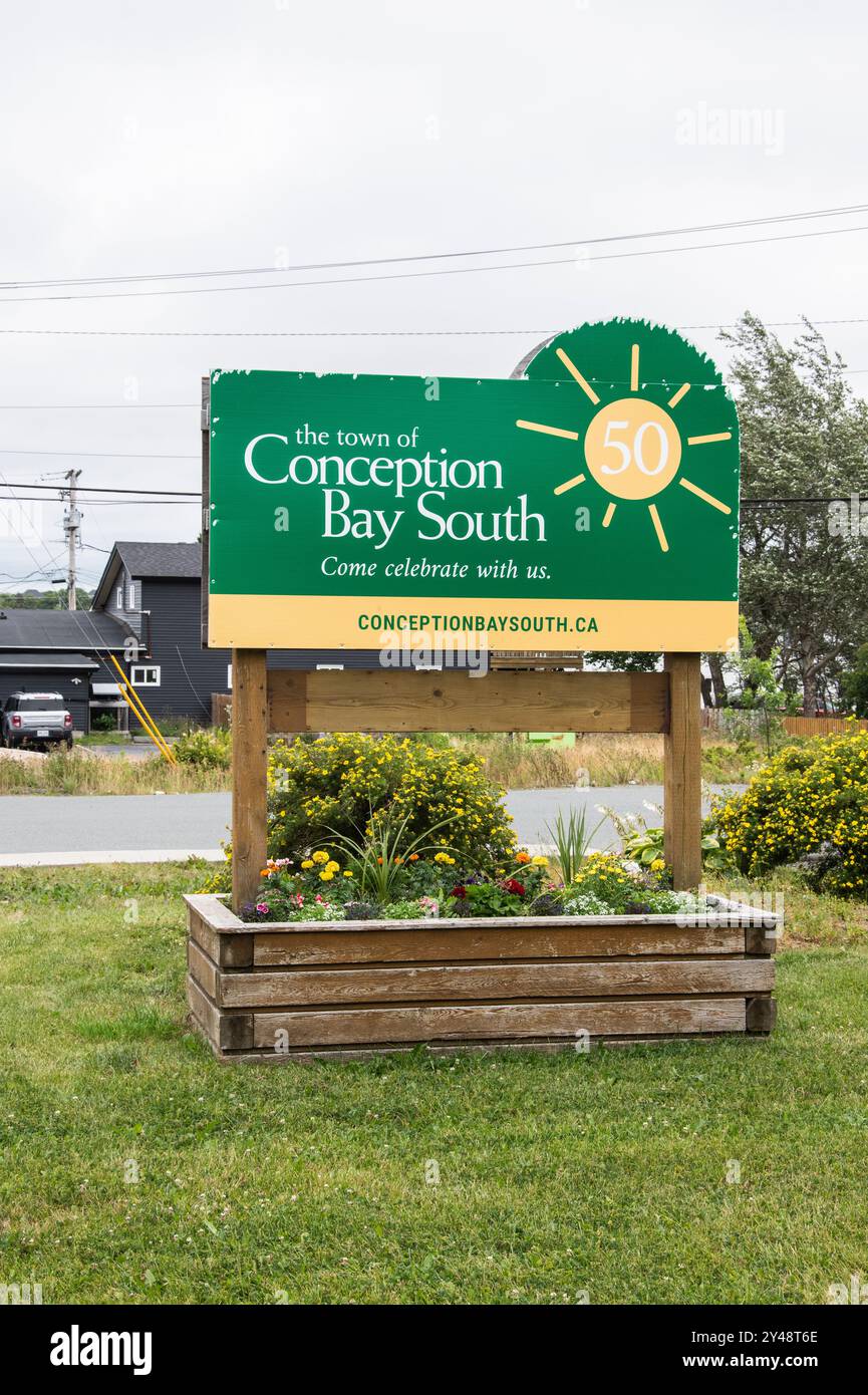 Willkommen in der Stadt Conception Bay South in Neufundland & Labrador, Kanada Stockfoto