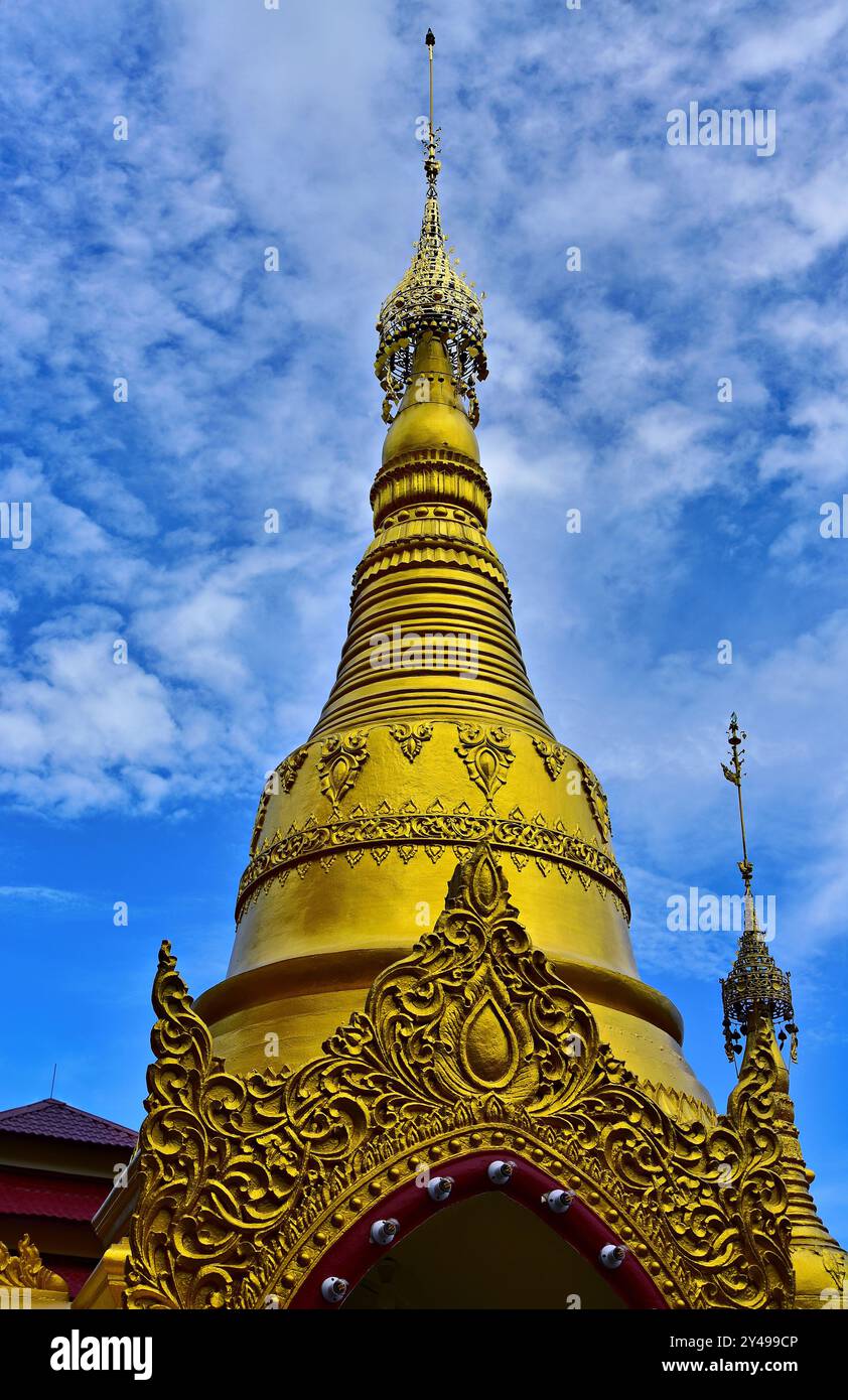 Dhammikarama Burmese Tempel, berühmter burmesischer Tempel in George Town, Penang, Malaysia Stockfoto