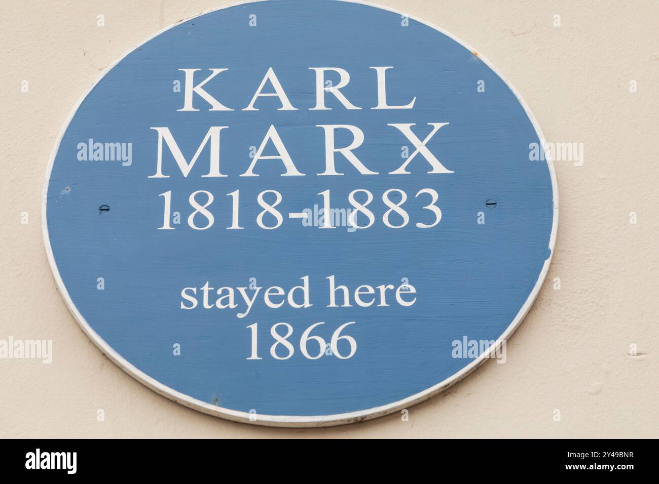 England, Kent, Margate, Die Altstadt, Karl-Marx-Blaue Tafel Stockfoto