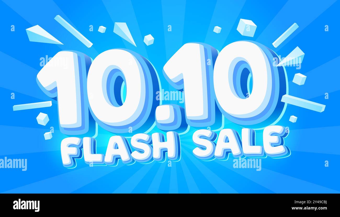 Flash Sale 10,10 Event, großes Angebot, Plakatlabel. Vektor Stock Vektor