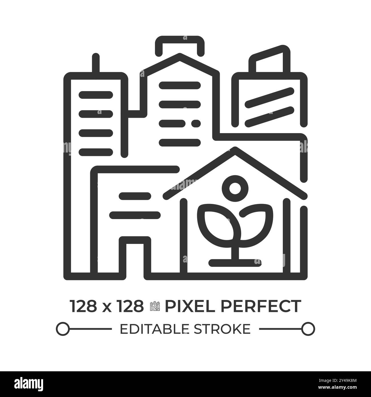 Urban Farming Pixel Perfect linear Symbol Stock Vektor