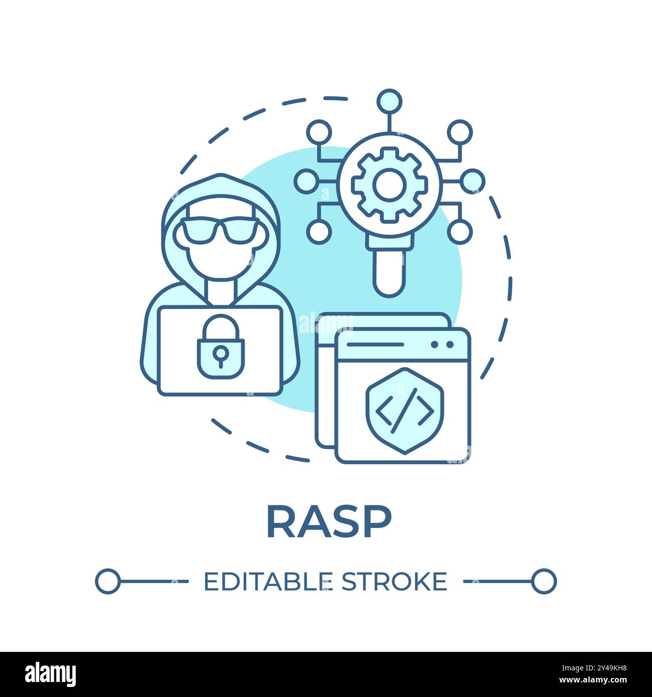 Symbol „RASPEL“ in sanftem Blau Stock Vektor