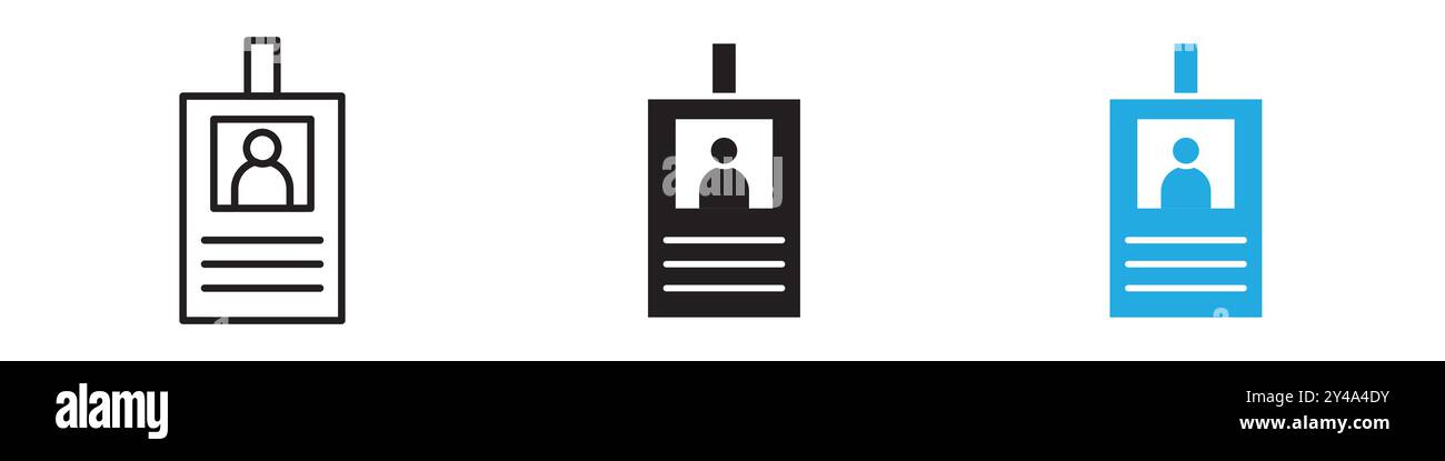 ID-Abzeichen Symbol Vektorlinie Logo-Marke oder Symbolsatz Kollektion Umrissstil Stock Vektor