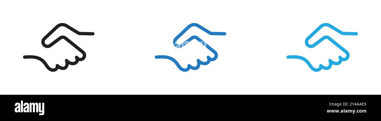Handshake Symbol Vektorlinie Logo-Marke oder Symbol Set Kollektion Umrissstil Stock Vektor