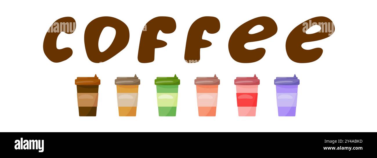 Kaffee-Business-Banner auf weißem Hintergrund, Vektor-flache Illustration Stock Vektor