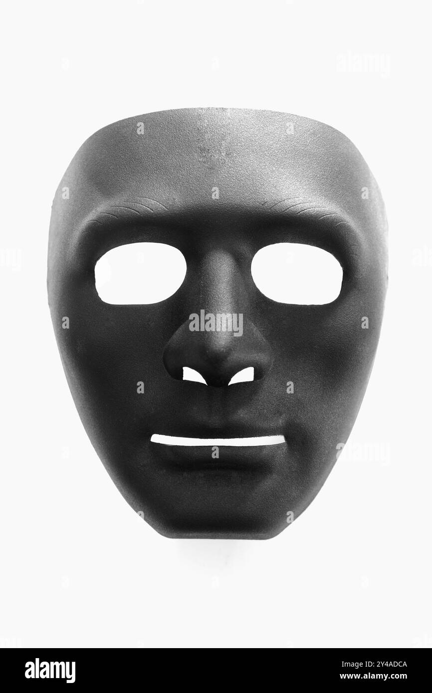 Schwarze Hokey-Maske. Foto mit Beschneidungspfad Stockfoto