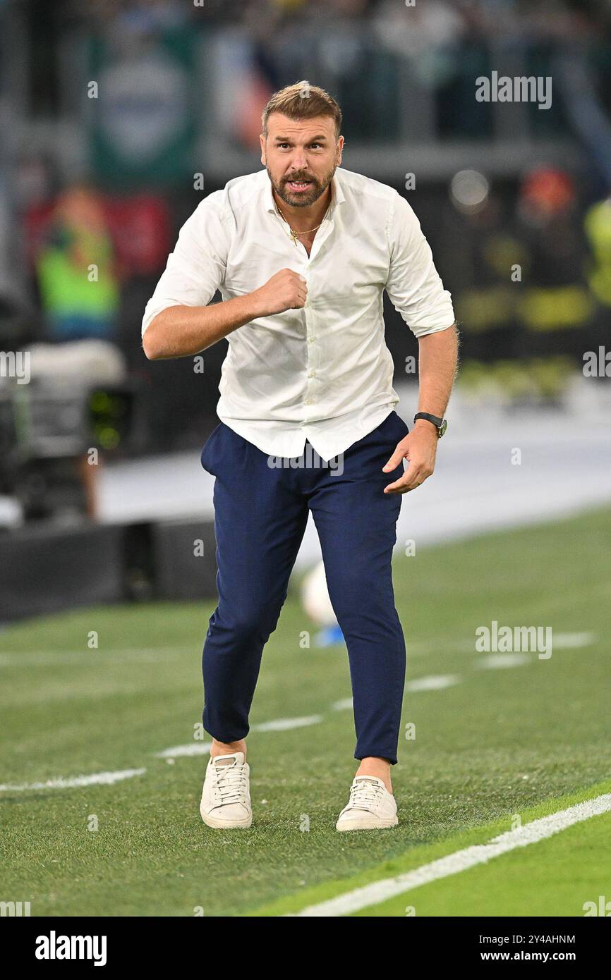 Stadio Olimpico, Rom, Italien. September 2024. Italienischer Fußball der Serie A; Lazio gegen Hellas Verona; Paolo Zanetti Cheftrainer von Hellas Verona Credit: Action Plus Sports/Alamy Live News Stockfoto